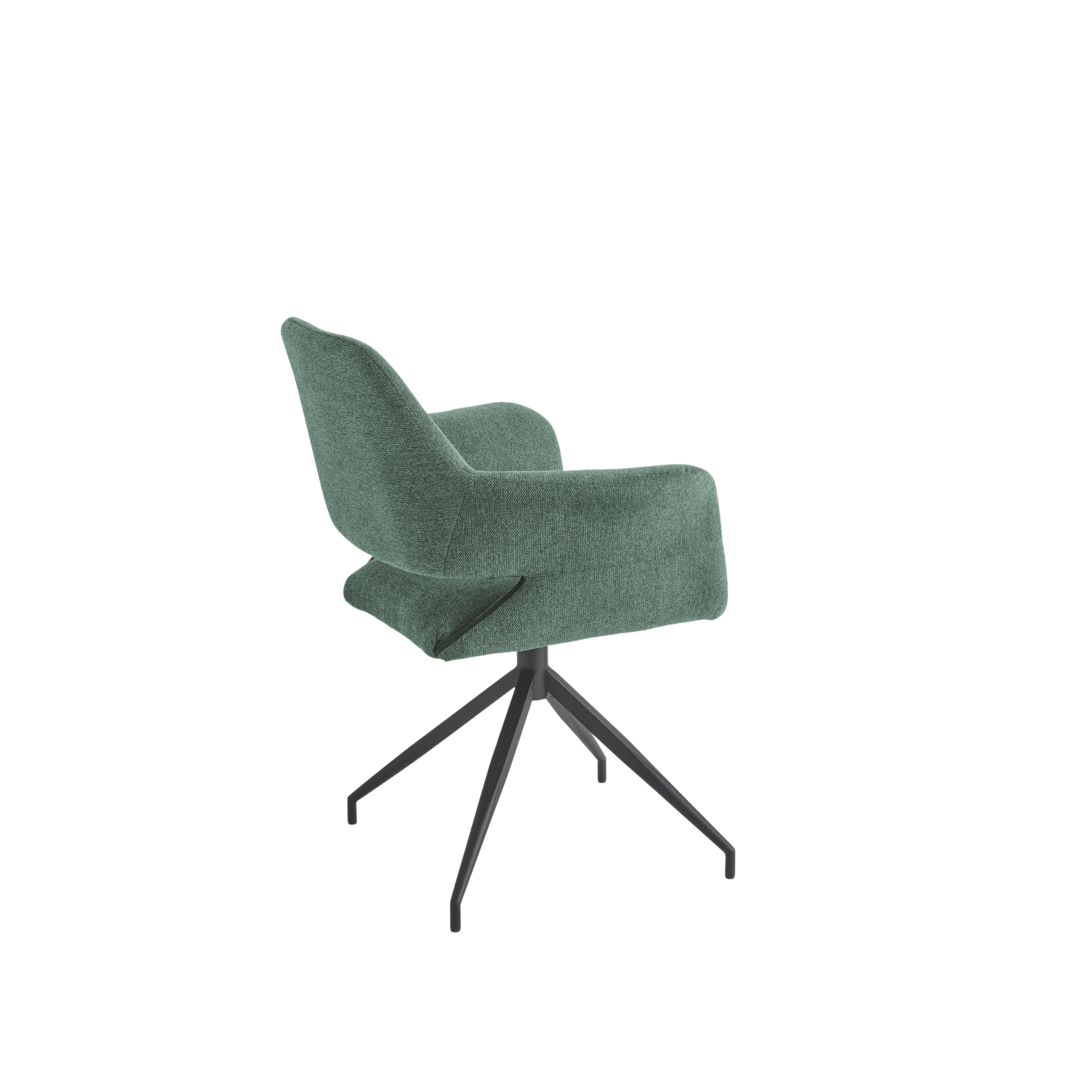 Set of "Flessia" swivel chairs in padded fabric with metal frame cm 66x60 85h