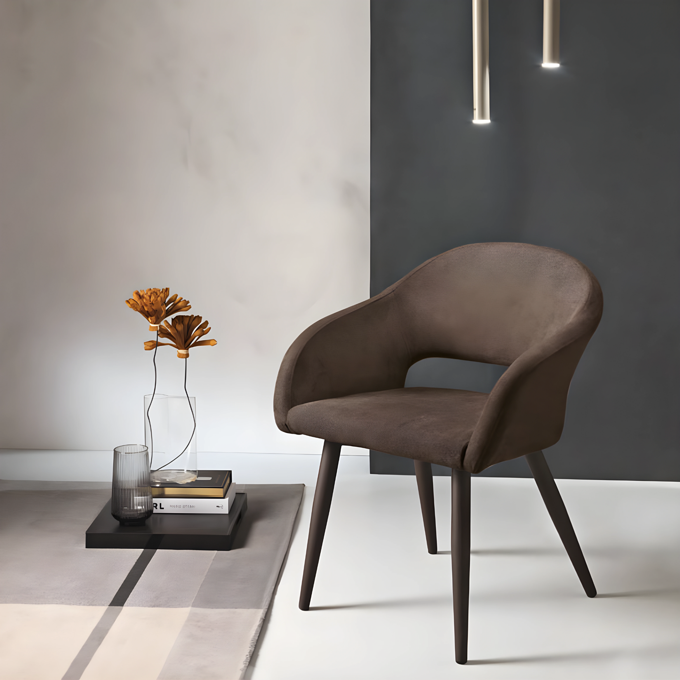 Set of modern dining chairs "Anita" padded in fabric cm 58x48 75h