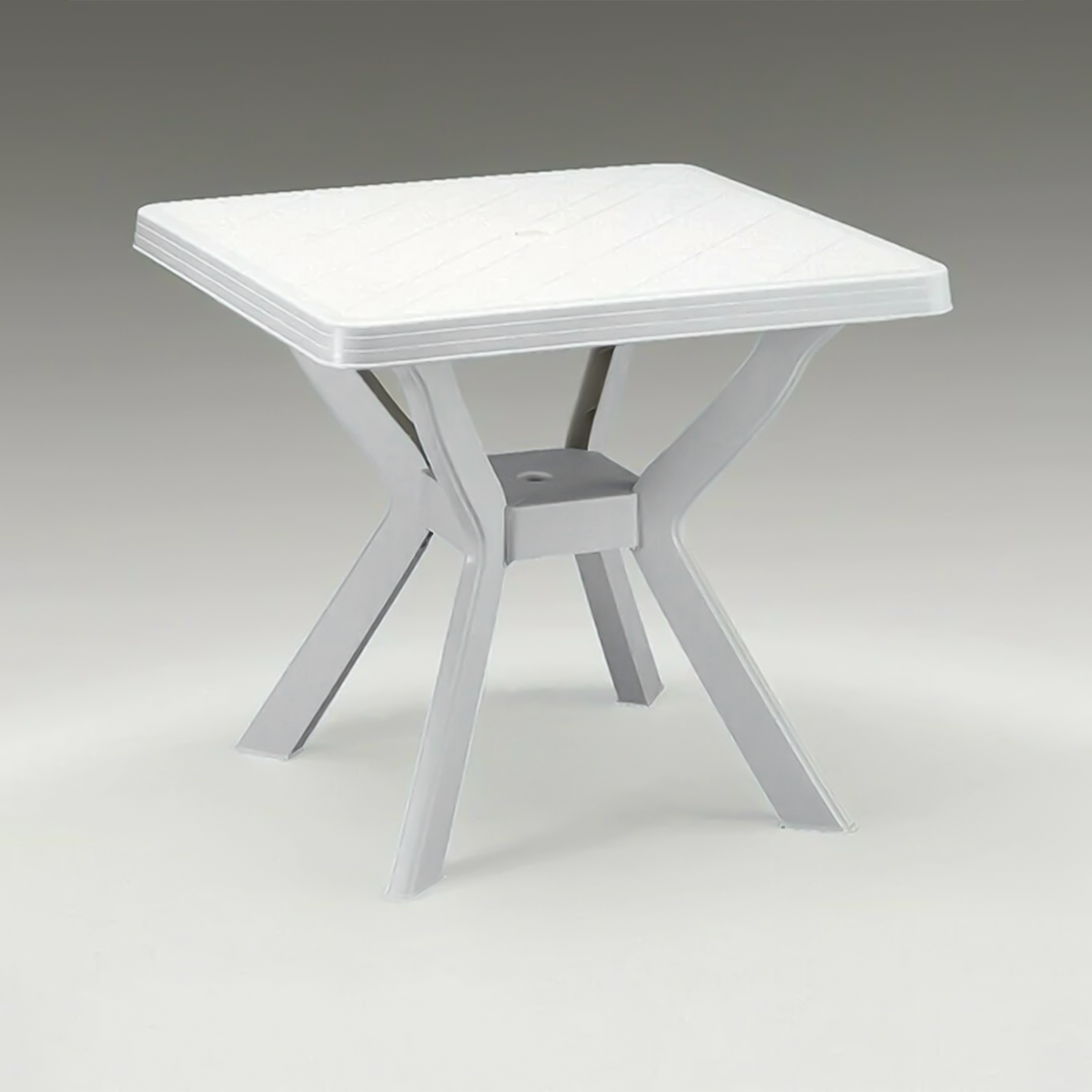 Tavolo quadrato da pranzo Nilo in resina bianca per giardino cm 80x80 72h
