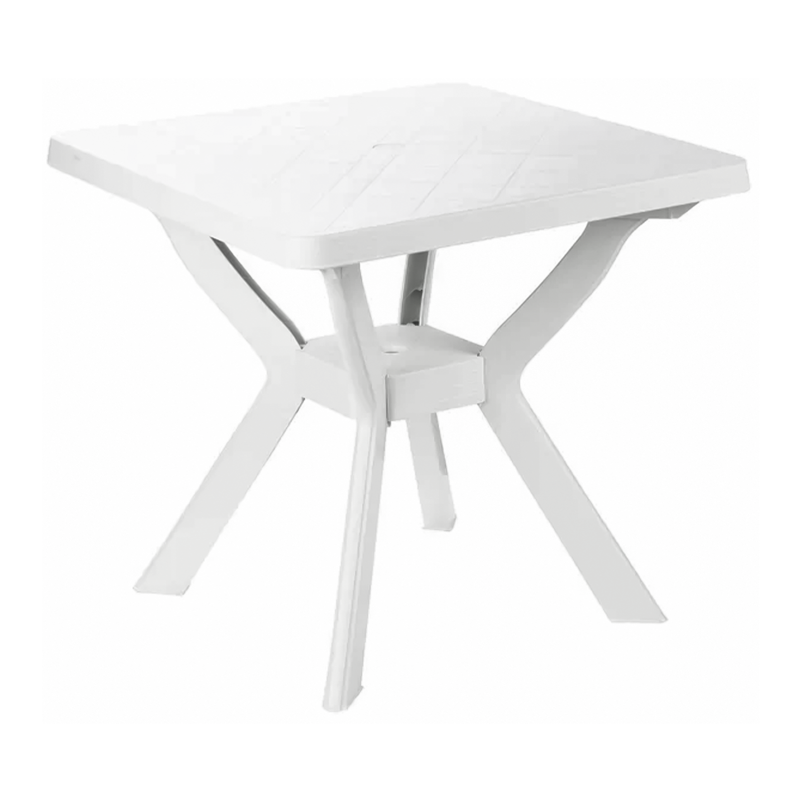 Tavolo quadrato da pranzo Nilo in resina bianca per giardino cm 80x80 72h