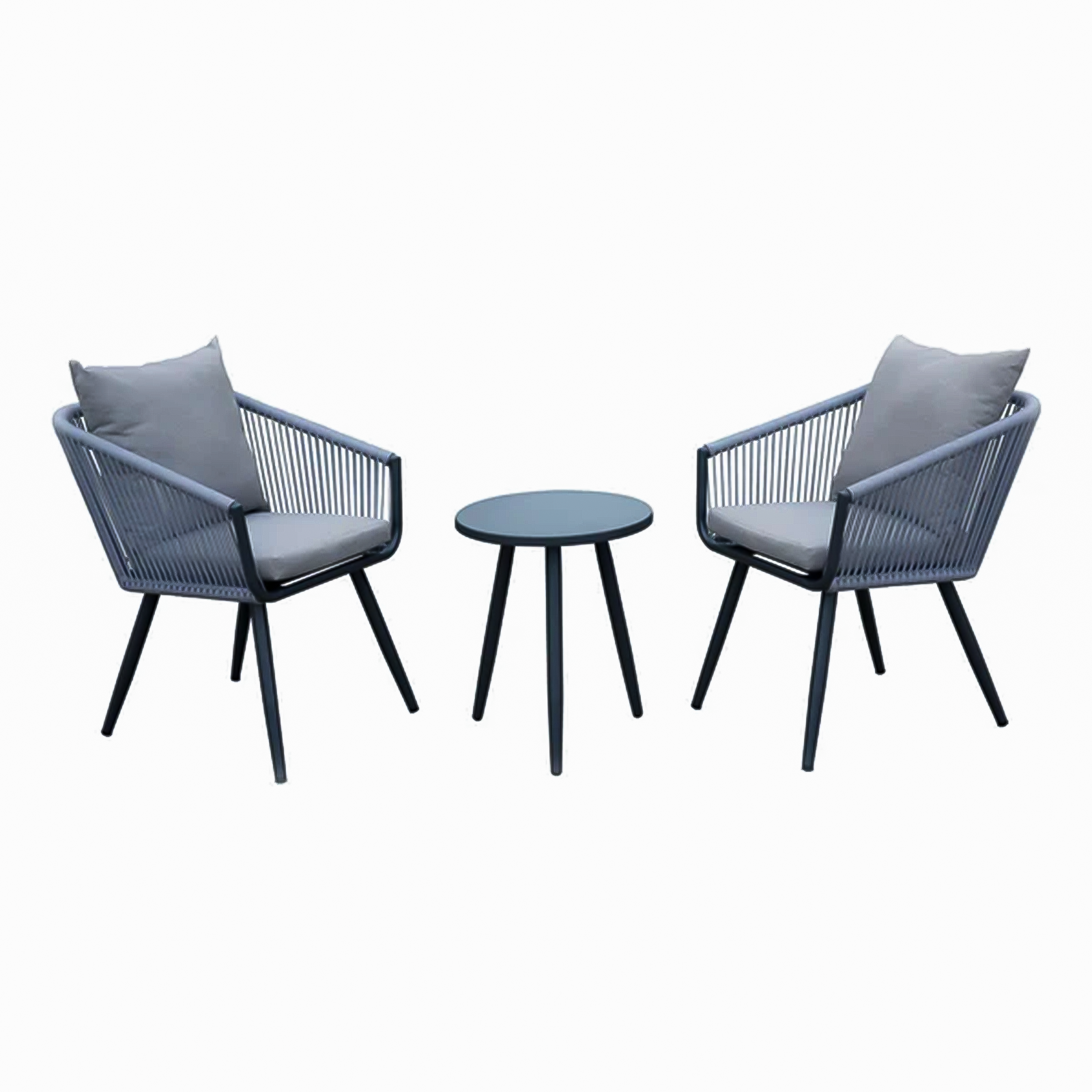 Salotto bistrot in acciaio You&Me 2 poltrone e tavolino da giardino