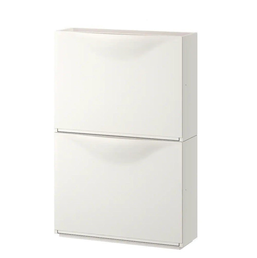 Scarpiera modulare sottile in plastica bianca impilabile cm 51x17 40h