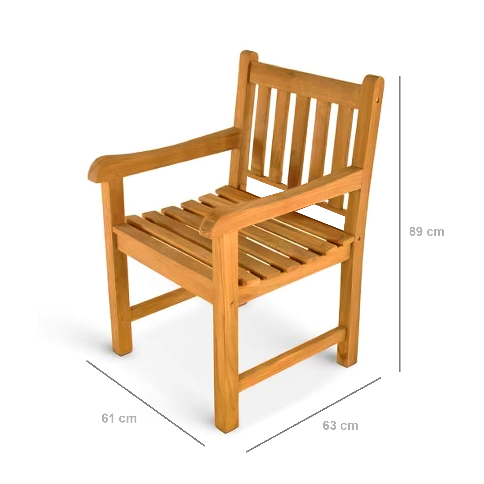 Sedia poltrona e panchina Royal in legno massello per giardino pieghevole