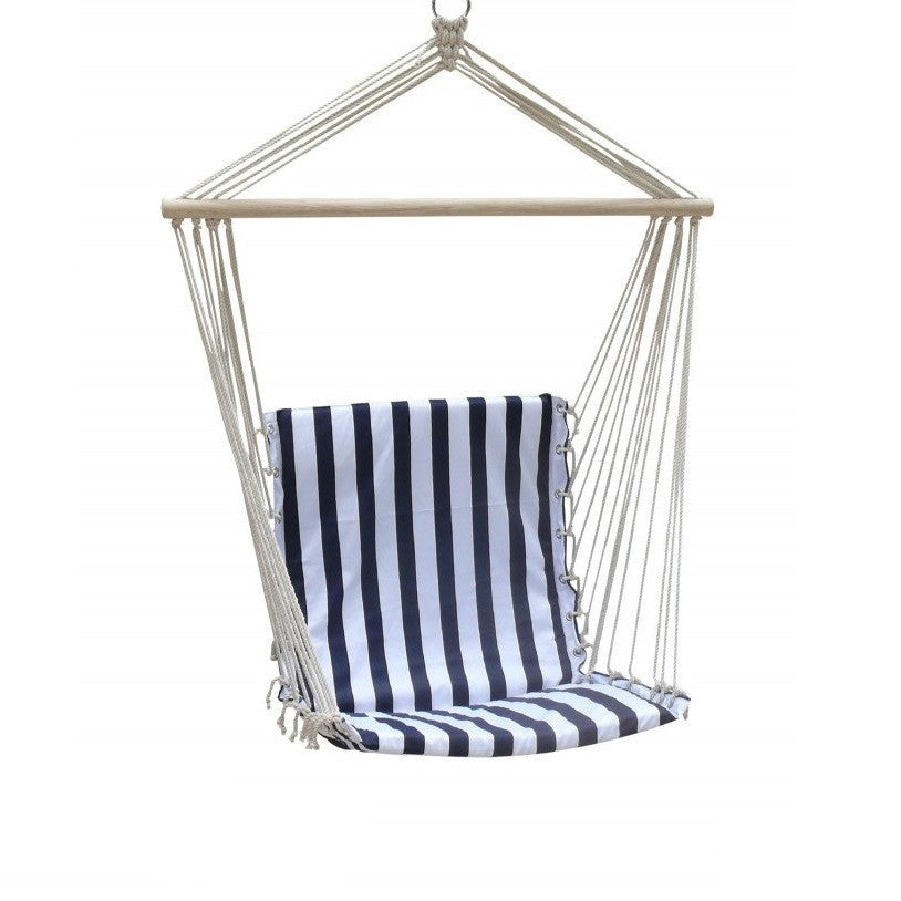 Seduta sospesa a dondolo Righe in tessuto e corda portata 100 kg