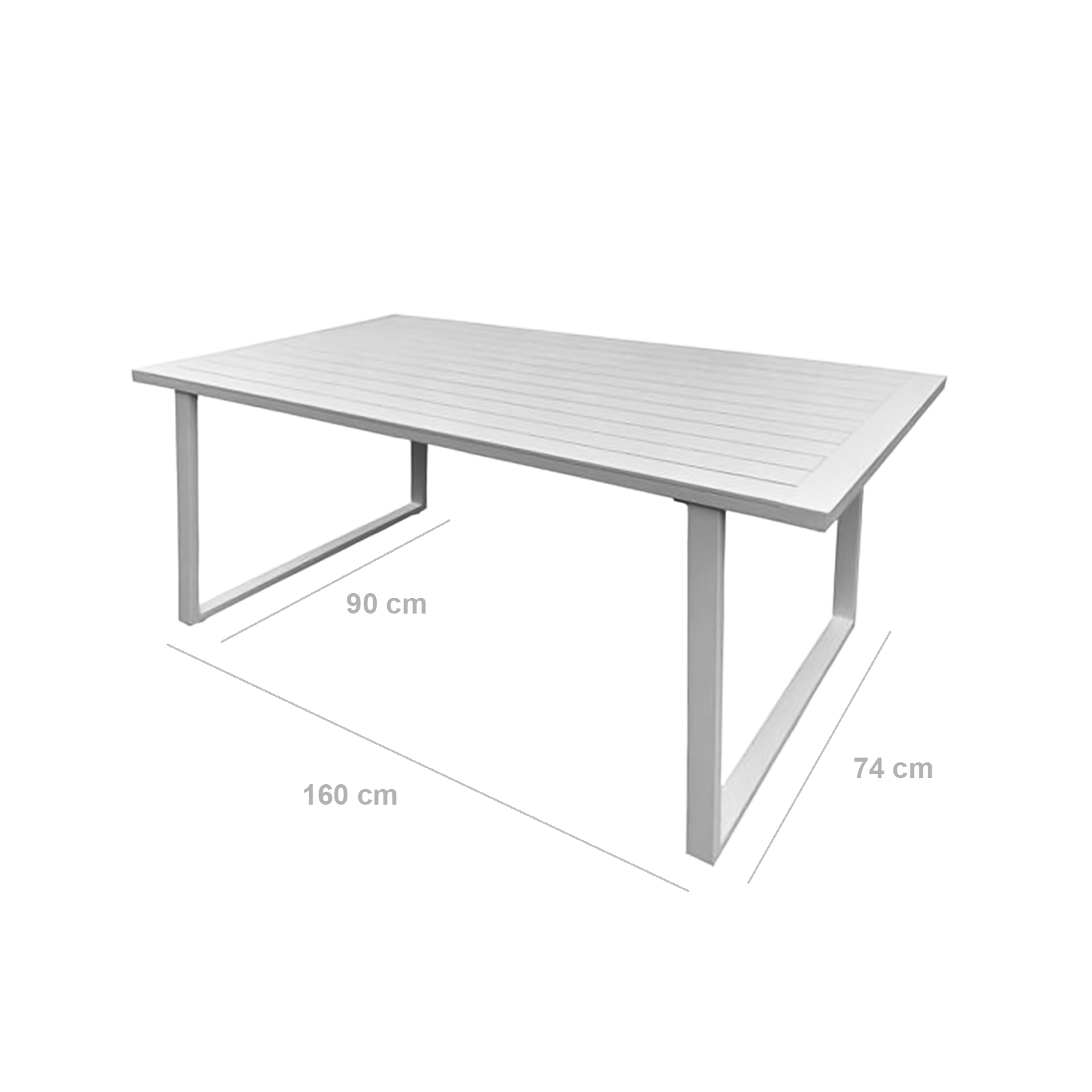 Set da pranzo completo di 6 sedie + tavolo Alu White in alluminio per giardino