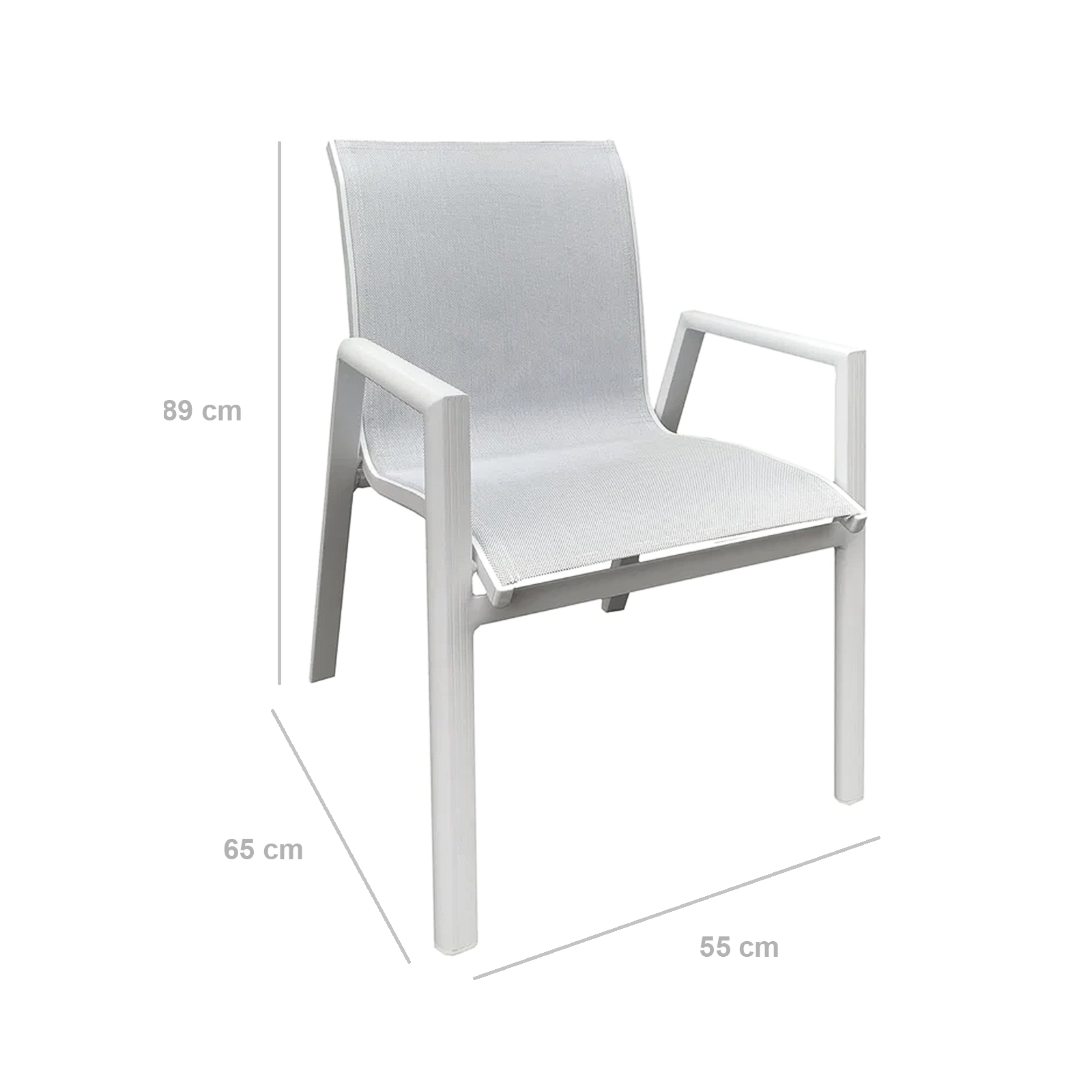 Set da pranzo completo di 6 sedie + tavolo Alu White in alluminio per giardino