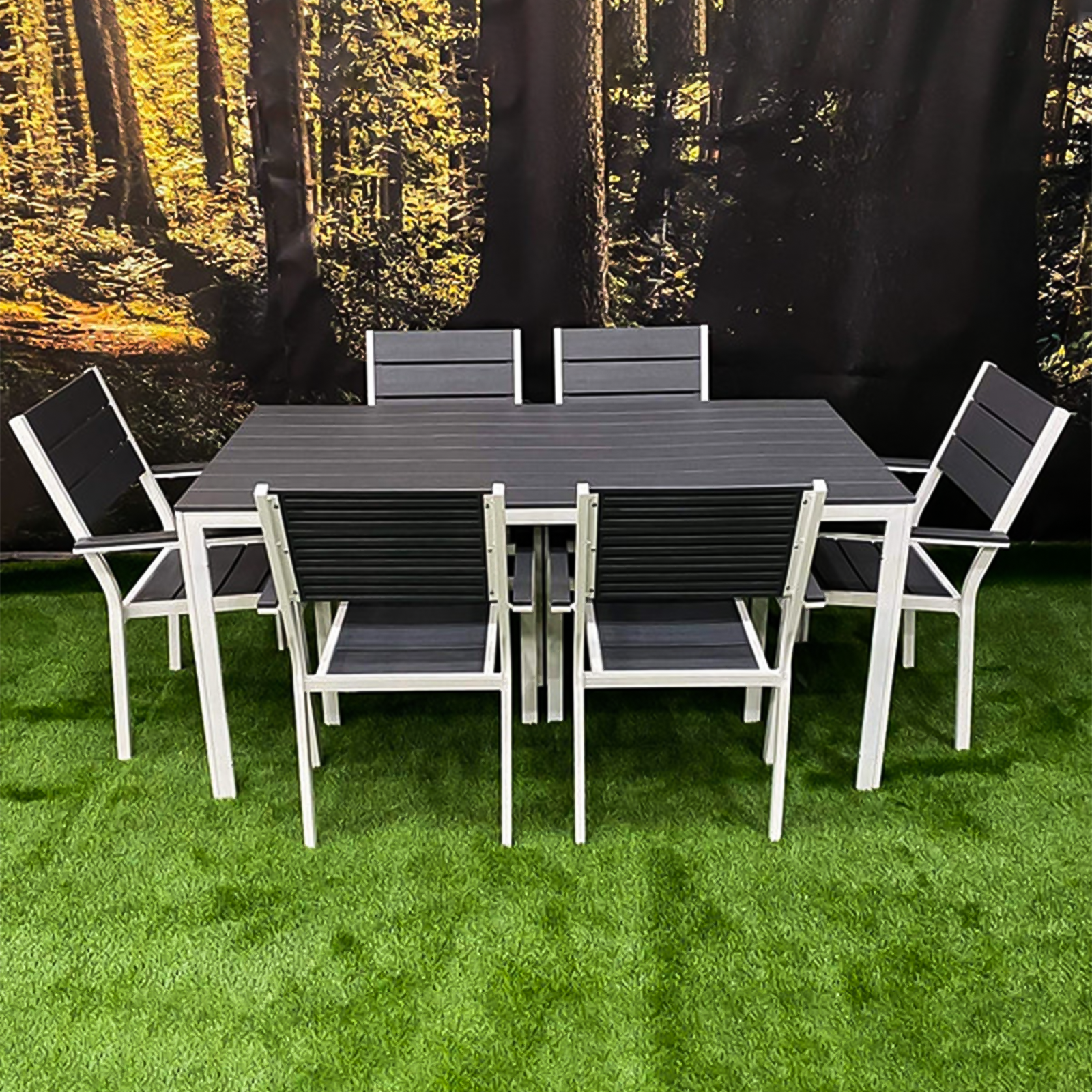 Sedia da esterno Metalwood in acciaio poltrona con braccioli per giardino e veranda