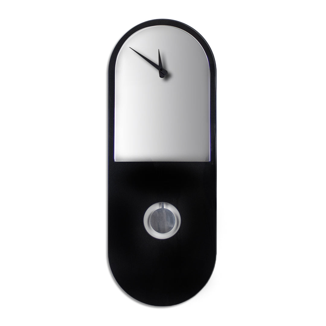 "Milano" designer pendulum clock with silver mirror