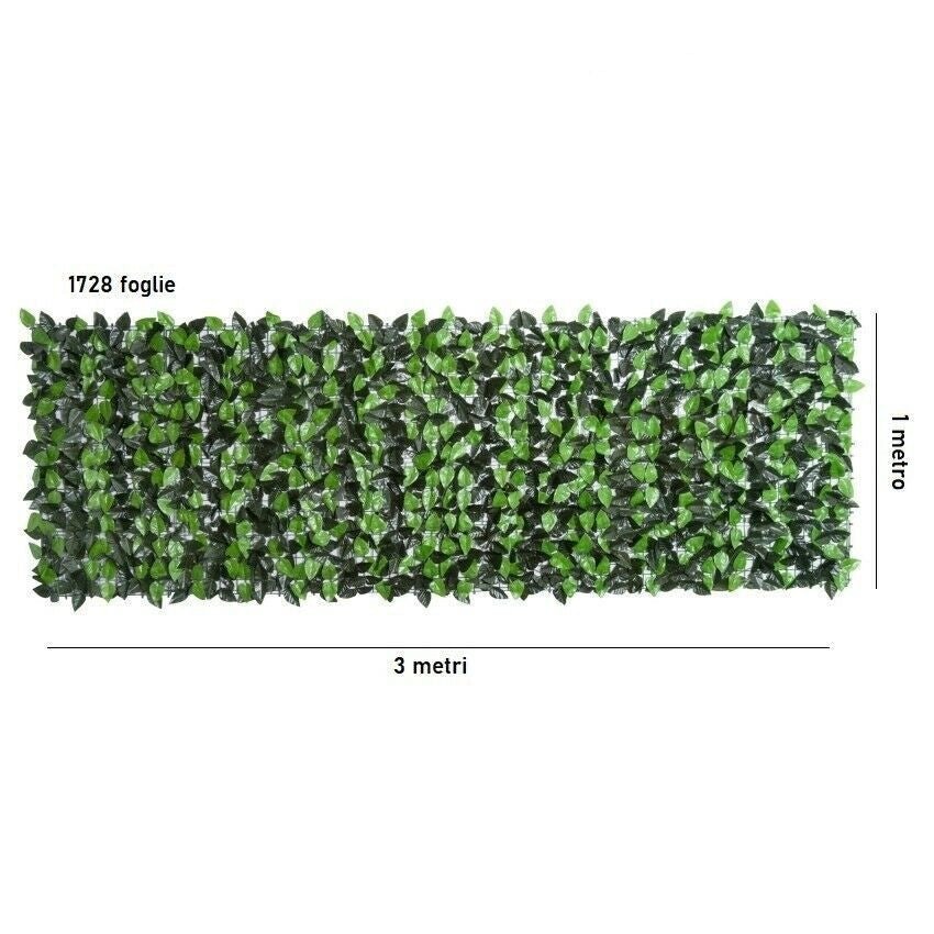 Rotolo di foglie finte in tessuto plastificato deocrazione e separè- ideale per giardino balconi e verande