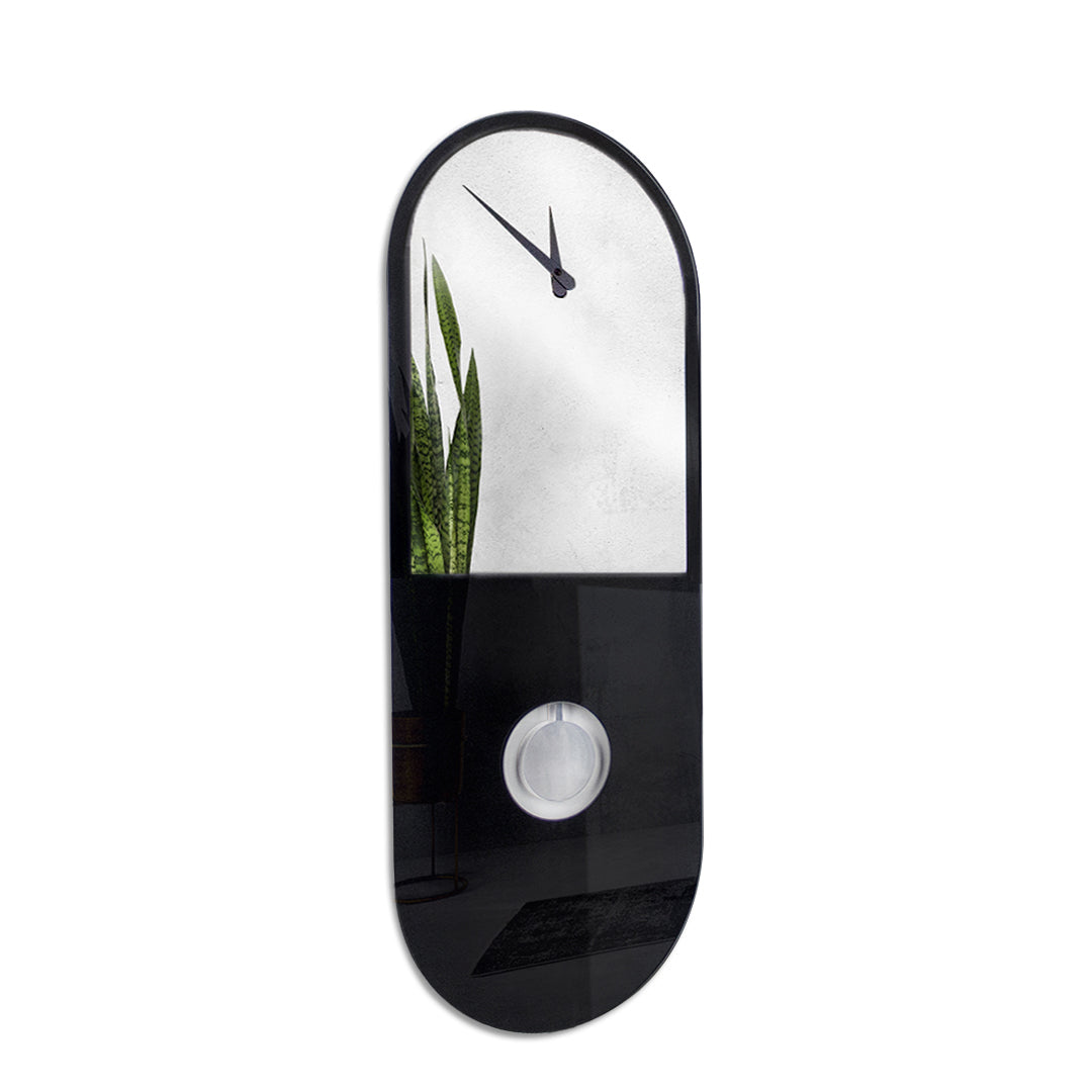 "Milano" designer pendulum clock with silver mirror