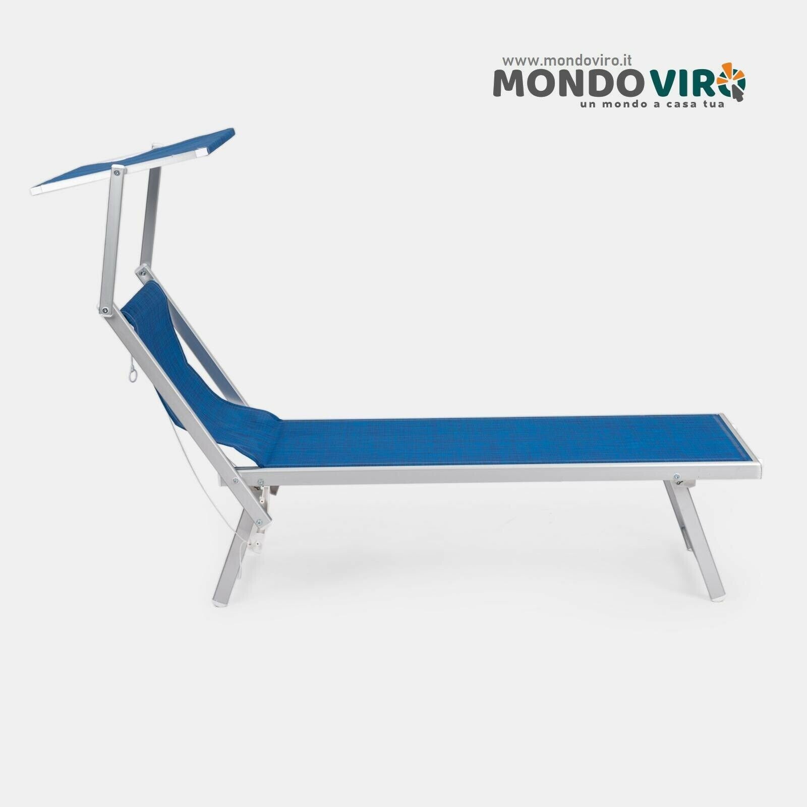 Lettino sdraio prendisole Palapas da spiaggia in alluminio cm 181x61 39h