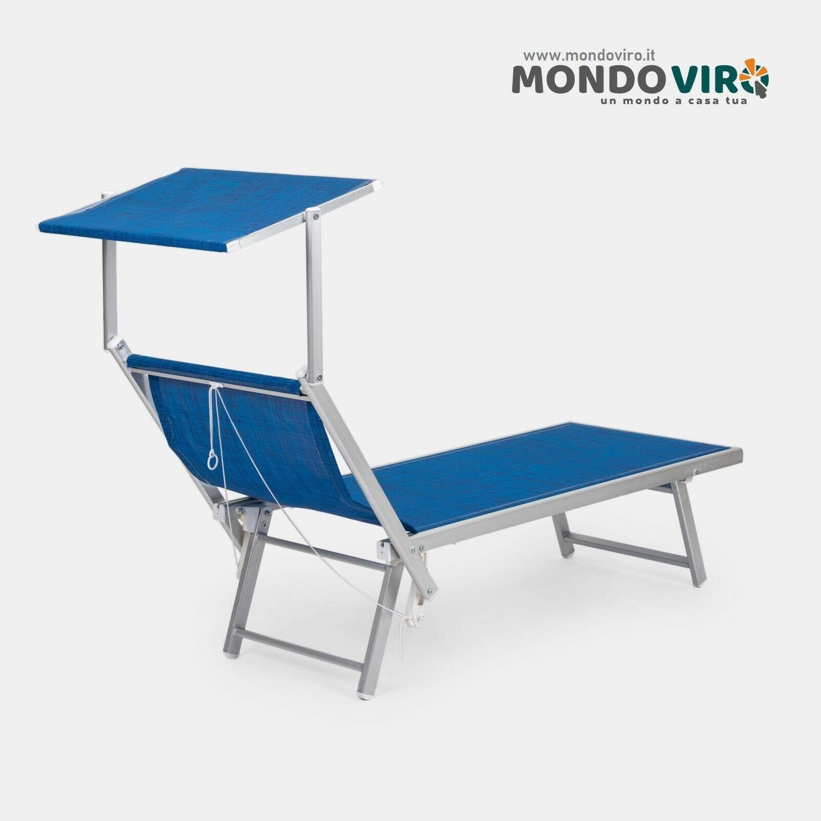 Lettino sdraio prendisole Palapas da spiaggia in alluminio cm 181x61 39h