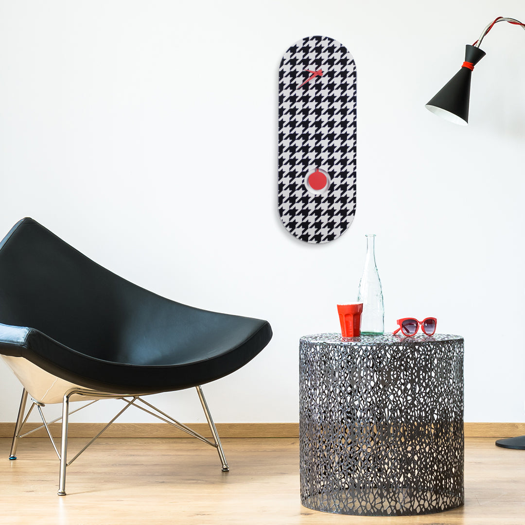 "New York" design pendulum clock in plexiglass with UV printing