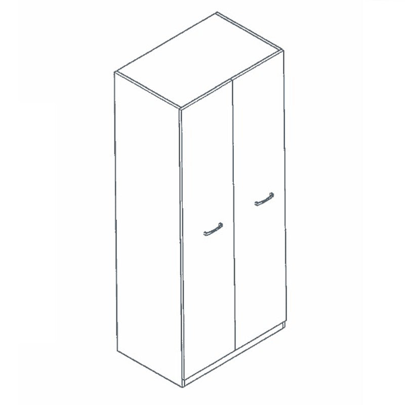 Armadio guardaroba in legno rovere a 2 ante con appendiabiti cm 74x52 h184