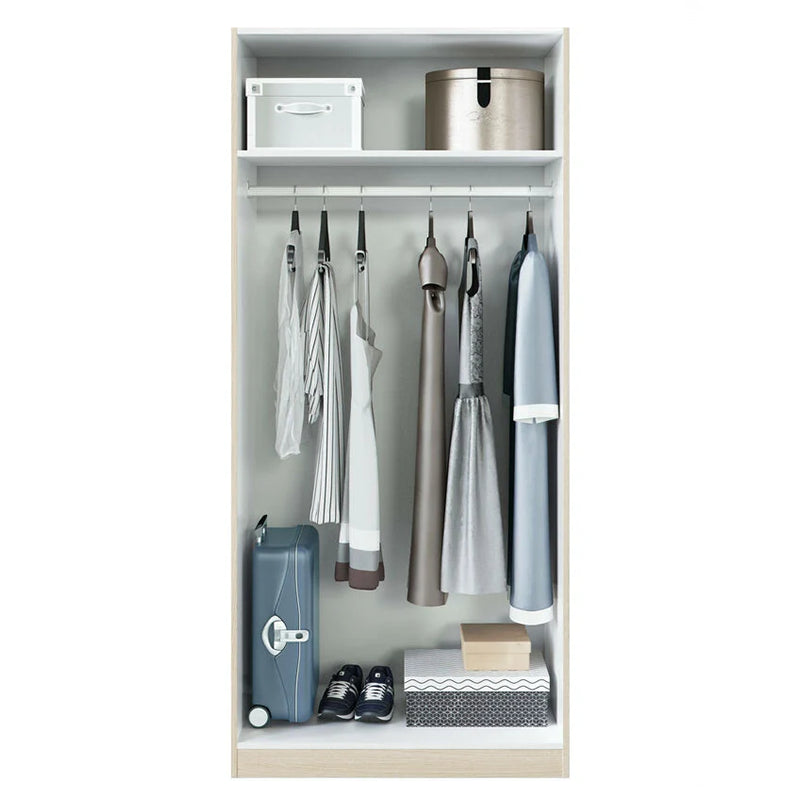 Armadio guardaroba in legno bianco con 2 ante a battente cm 81x52 h180