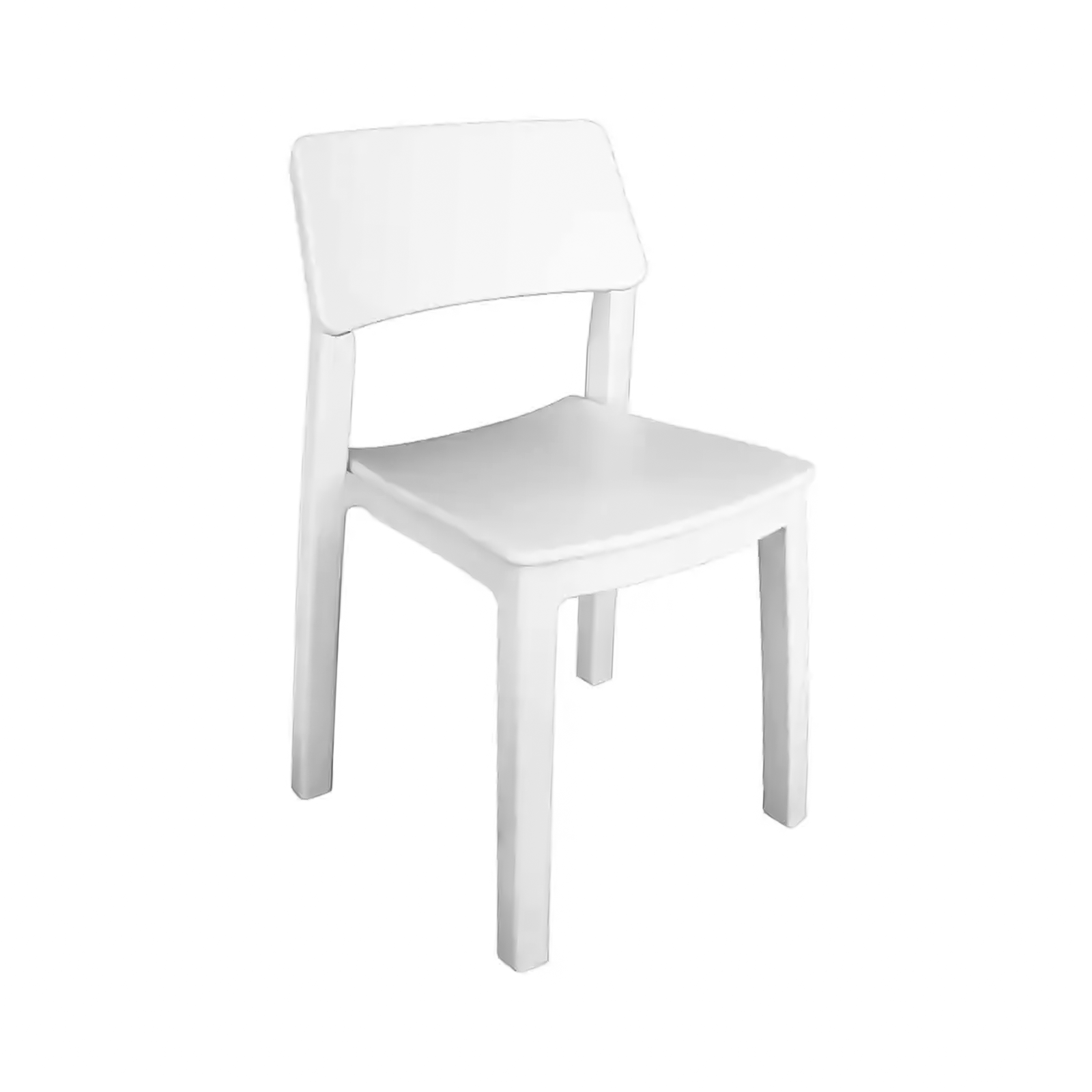 Sedia da pranzo bianca Bistrot in resina rattan per giardino