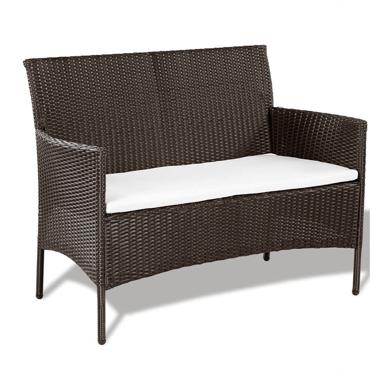 Salotto moderno set Rattan Panama divano tavolo e poltrone marrone