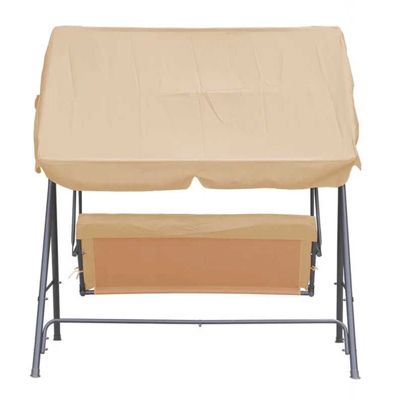 Dondolo da giardino 3 posti in acciaio per esterno veranda con parasole e cuscini