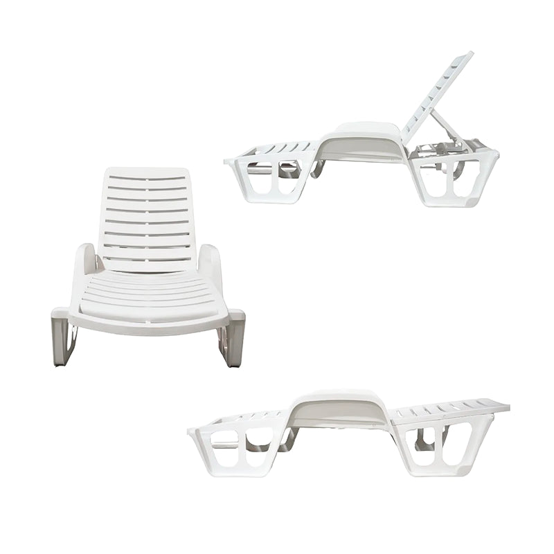 Lettino prendisole in resina con schienale reclinabile per piscina e giardino
