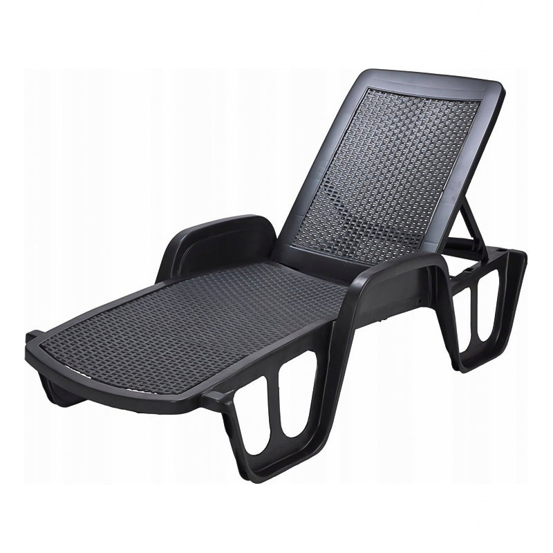 Lettino prendisole in resina con schienale reclinabile per piscina e giardino