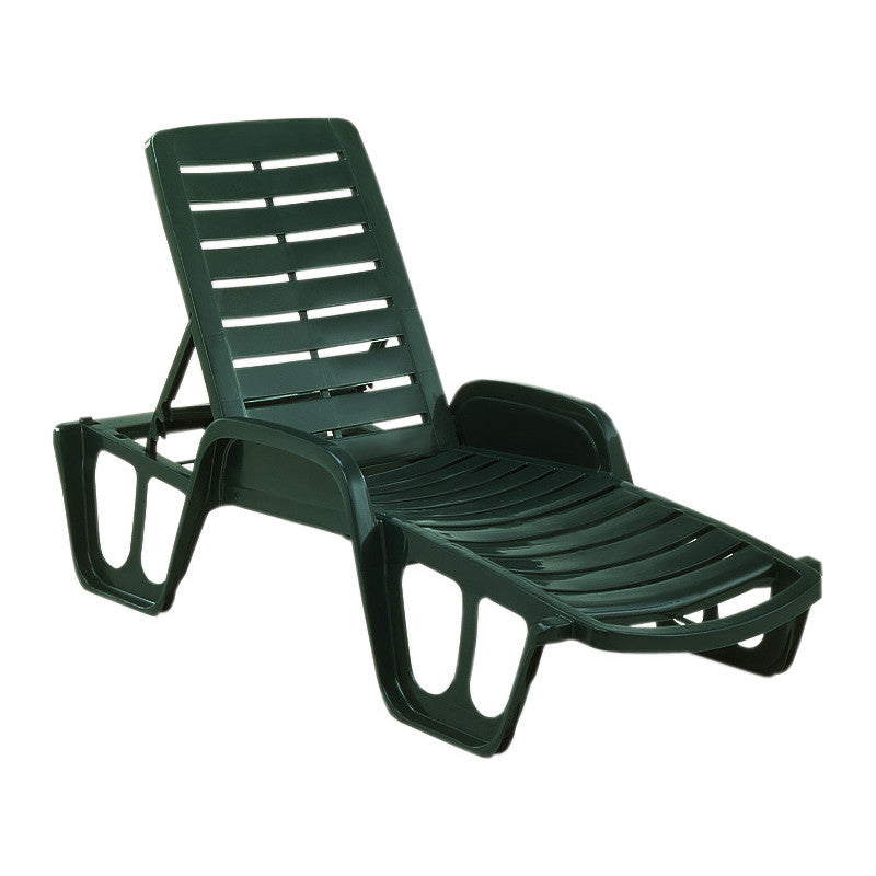 Lettino prendisole in resina con schienale reclinabile per piscina e giardino