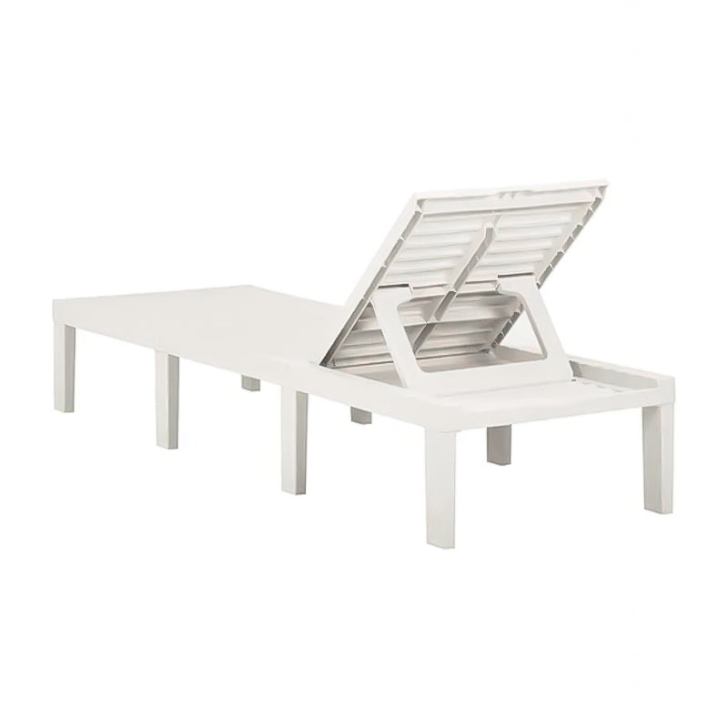 Lettino prendisole in resina con schienale reclinabile per piscina e giardino