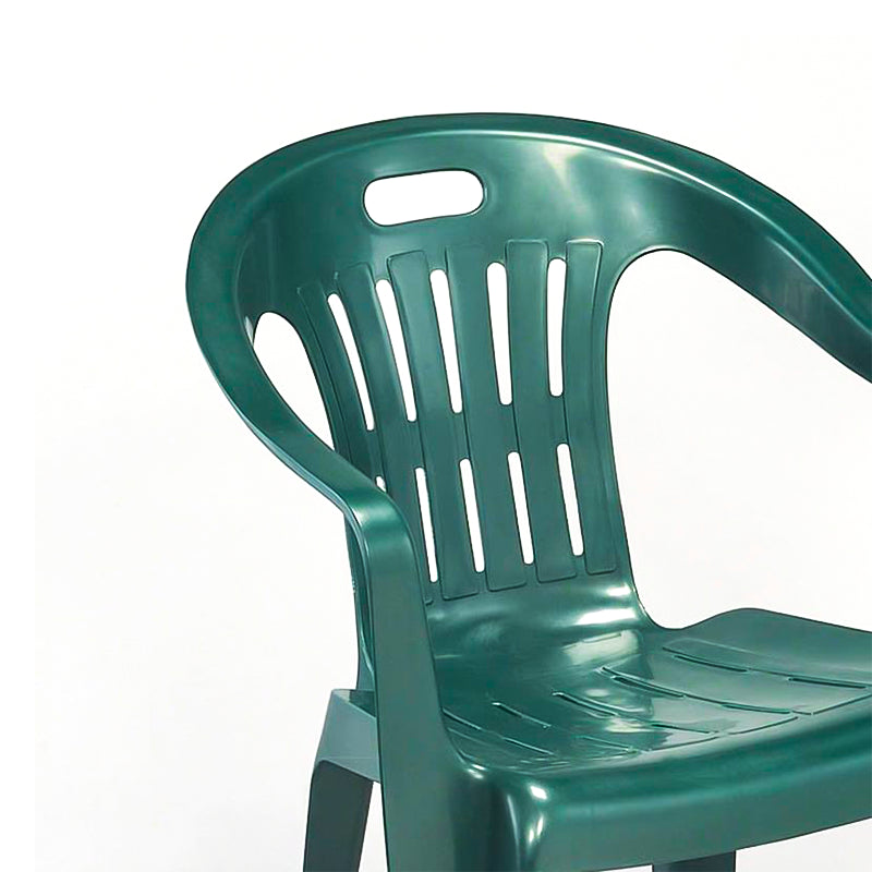 Sedia da esterno in resina impilabile poltrona con braccioli per giardino e veranda