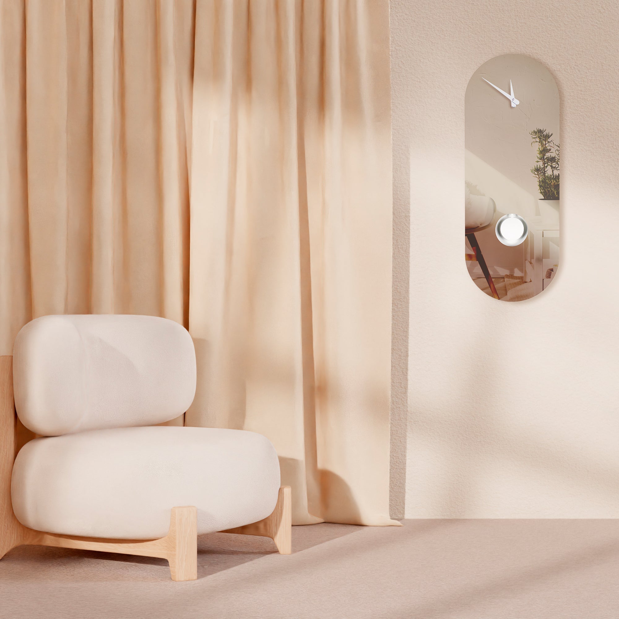 "Dubai" pendulum clock with pink mirror design