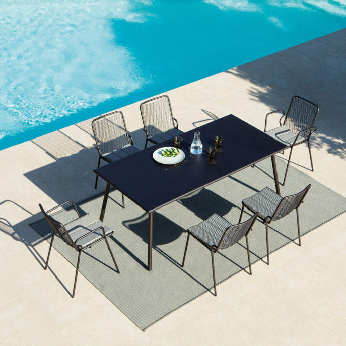 Set 4pz Poltrona in metallo Roma sedia impilabile da giardino Vermobil