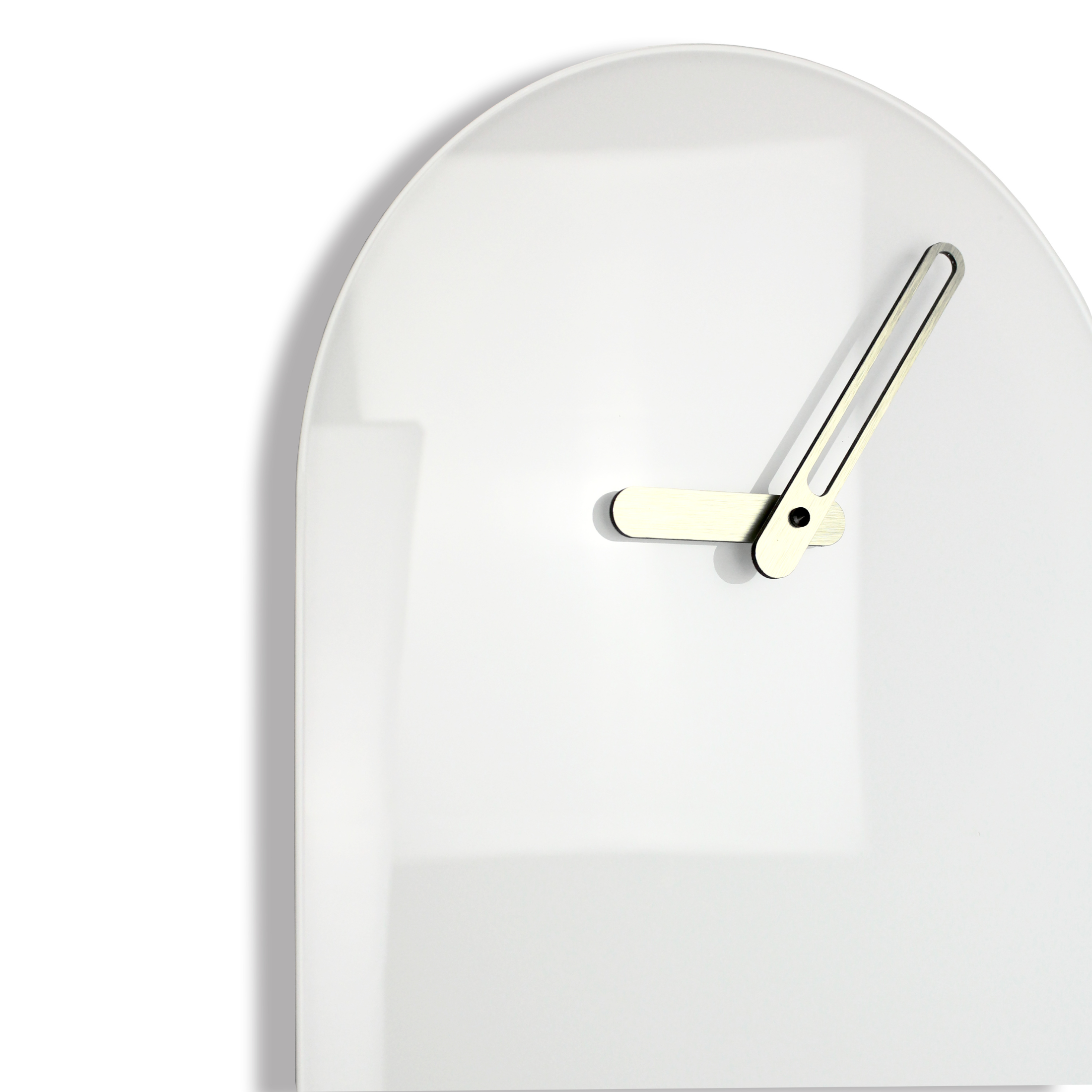 "Ostuni" designer pendulum clock in white glass