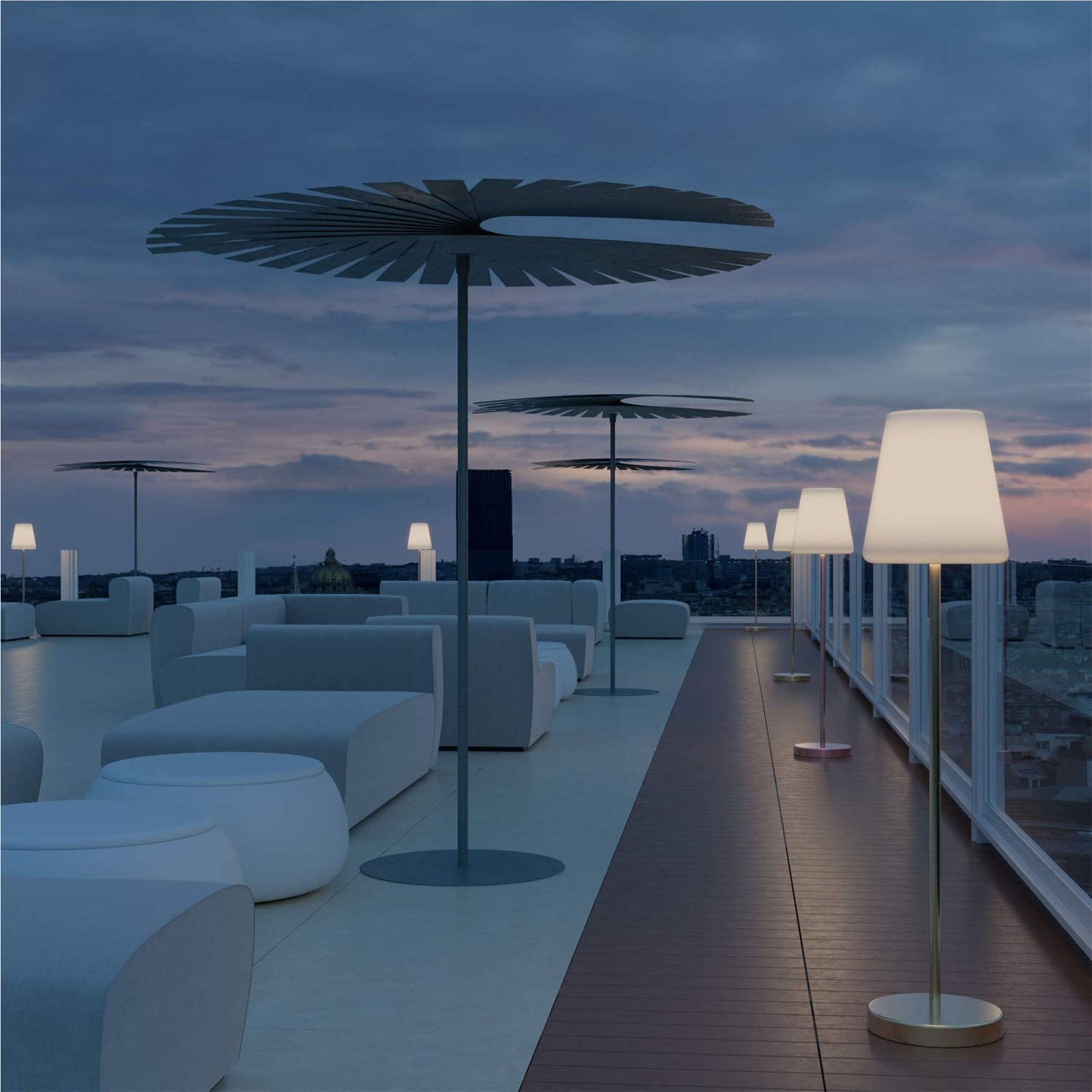 Piantana a led solare Lola con batteria ricaricabile cm 120h