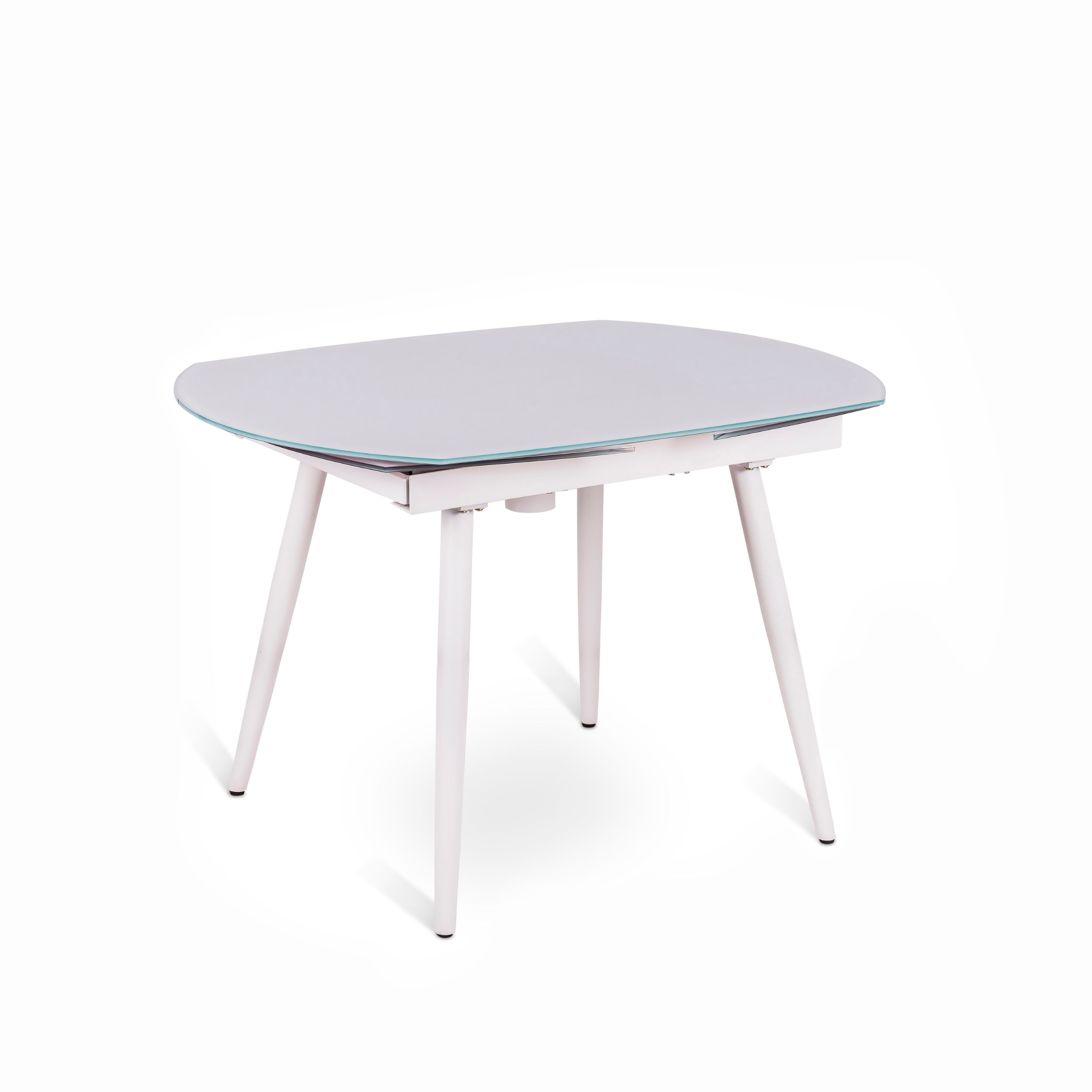 Extendable table in tempered glass "Giulietta" metal frame 120/180x90 cm 76h