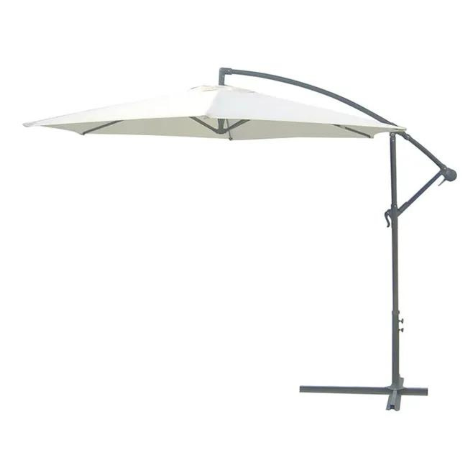 Ombrellone decentrato tondo in acciaio da giardino e piscina