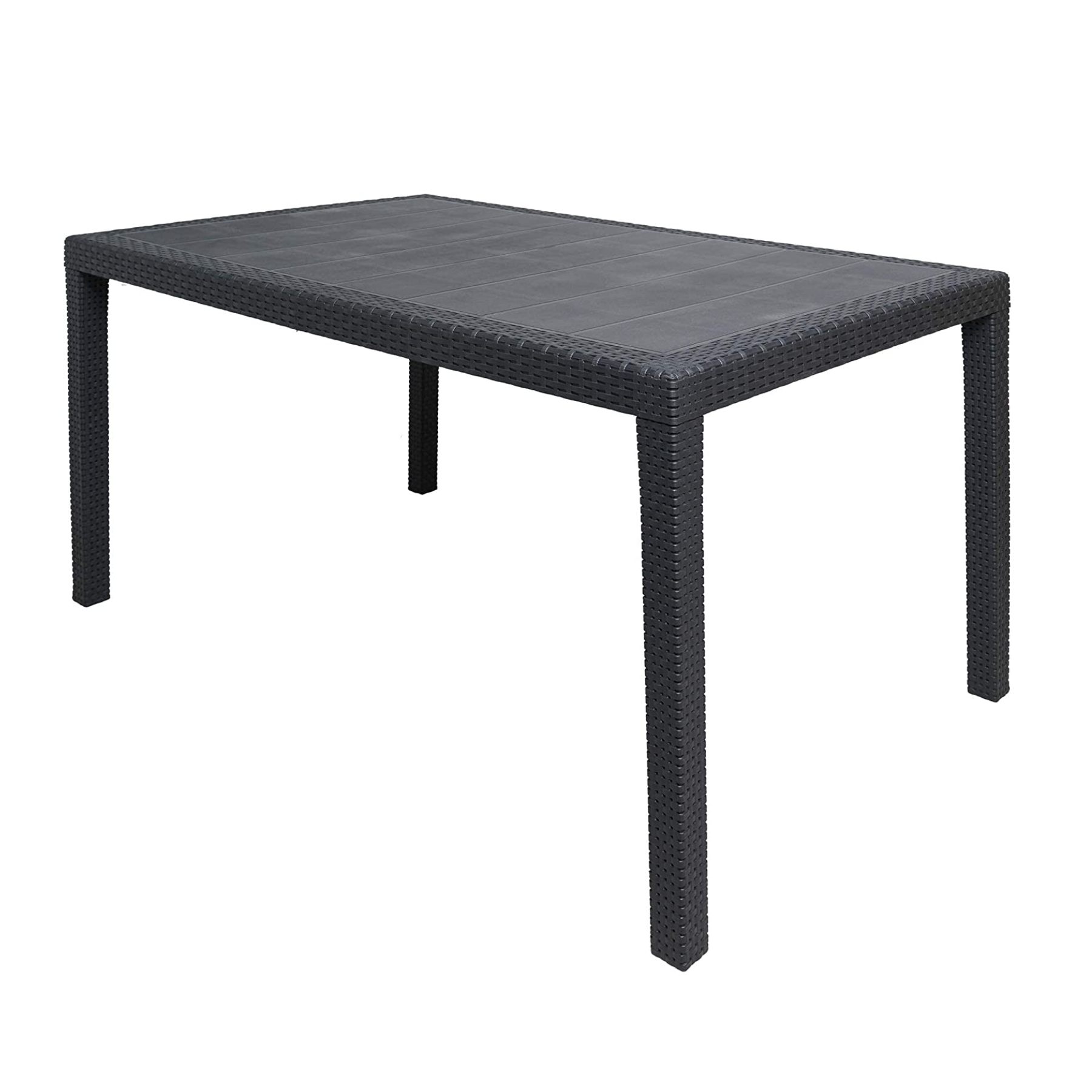 Tavolo da esterno in resina quadrato rettangolare per giardino e veranda