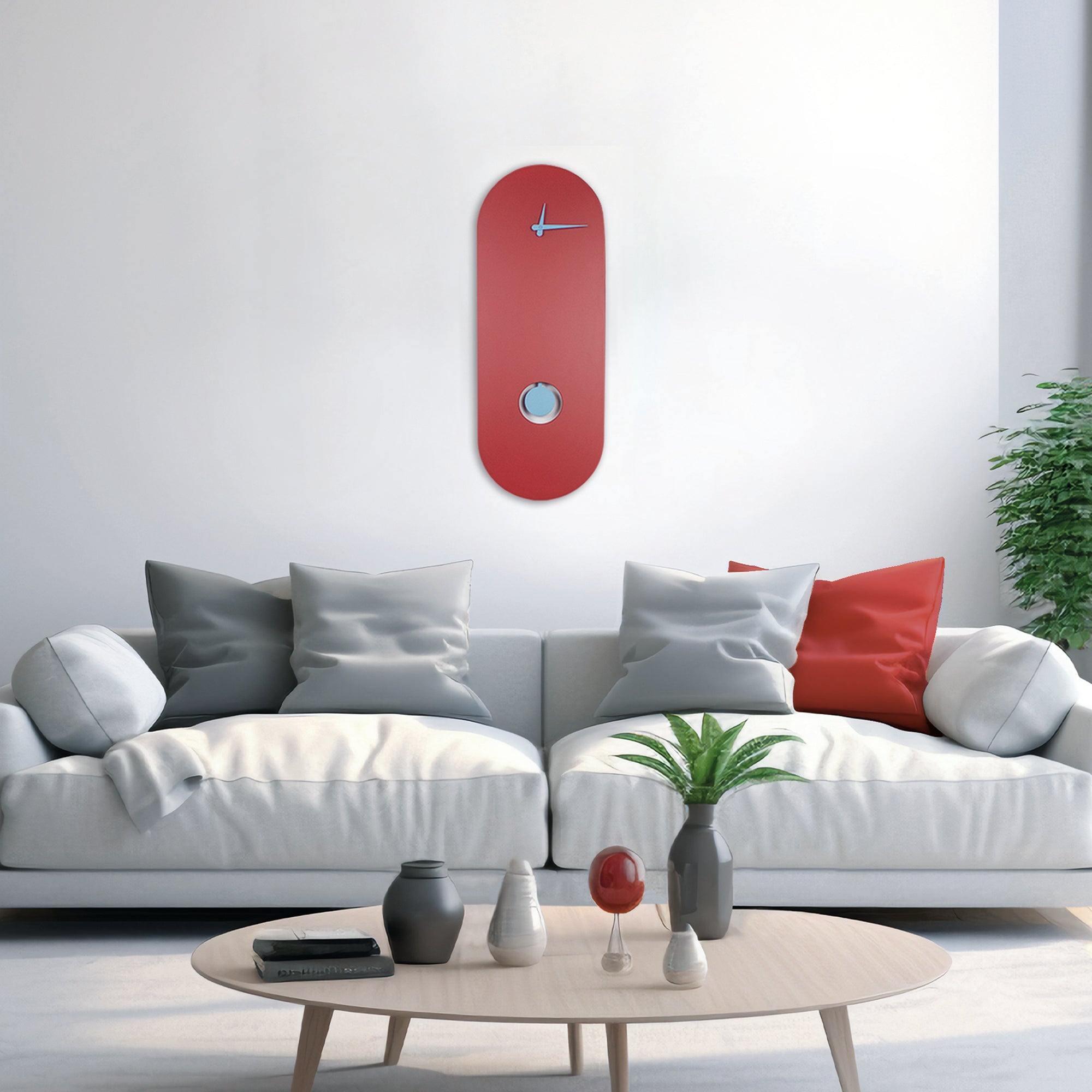 "Amsterdam" design pendulum clock in frosted glass