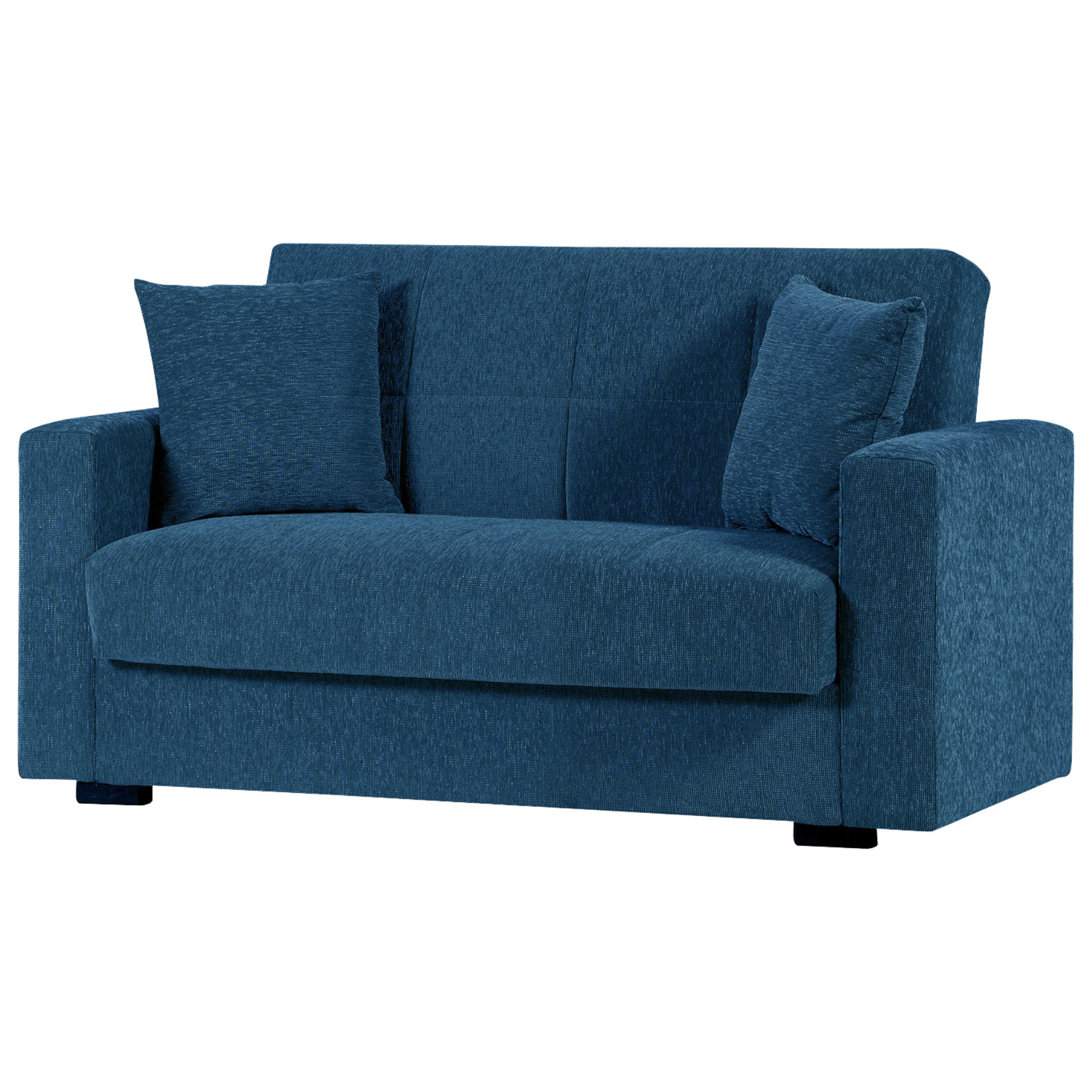 Divano 2 posti con cassettone Nora Young blue in tessuto cm 152x80 87h