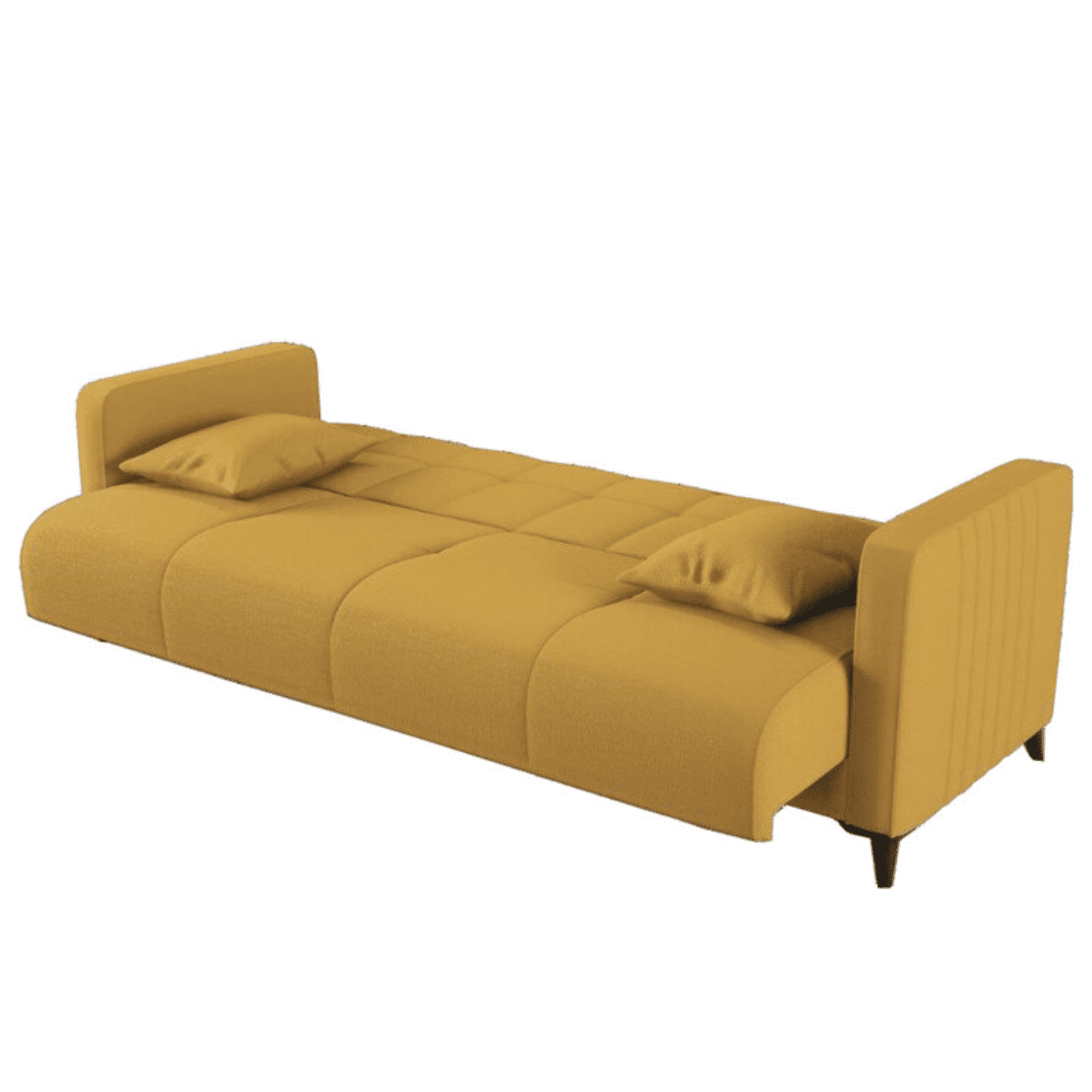 Divano letto 3 posti in tessuto Iris color Mostarda cm190x64x h90