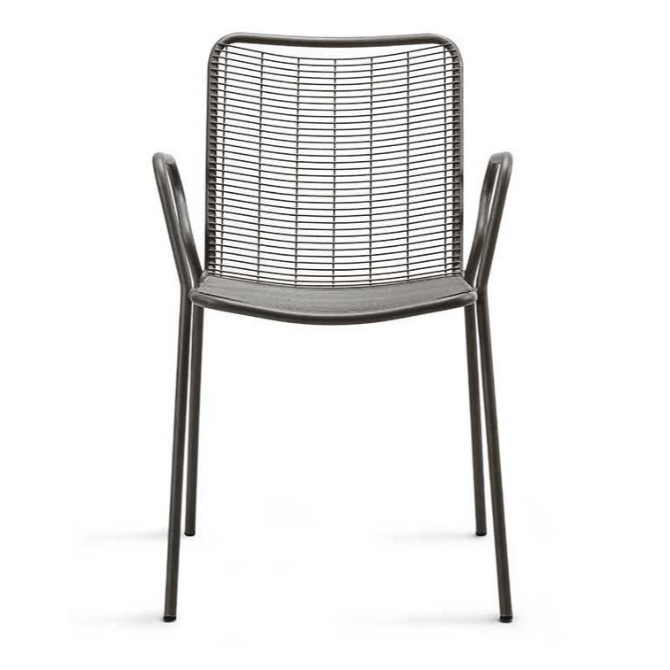 Set 4pz Poltrona in metallo Roma sedia impilabile da giardino Vermobil