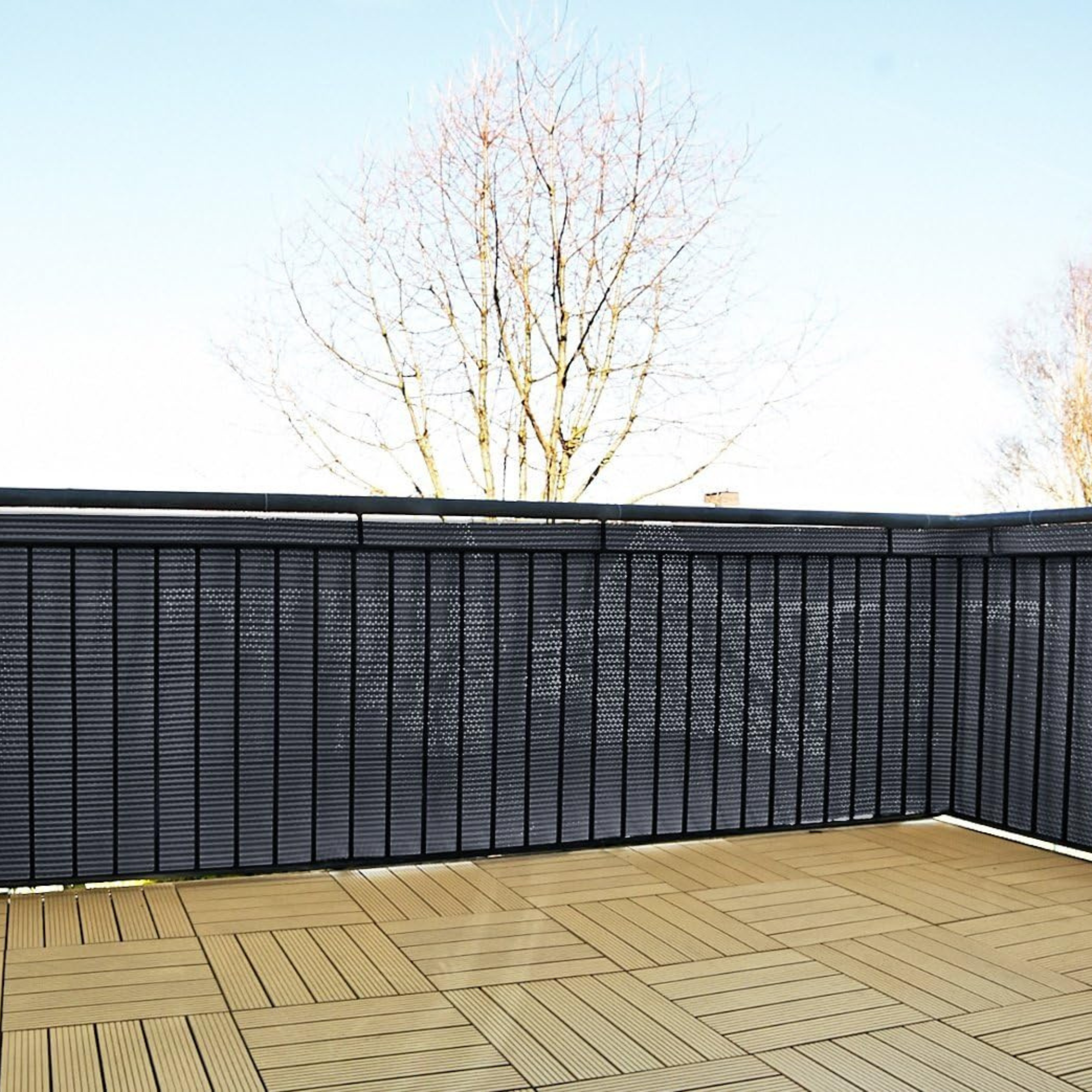 "Temp" rattan-effect privacy fence in a double-sided roll, 90x500 cm