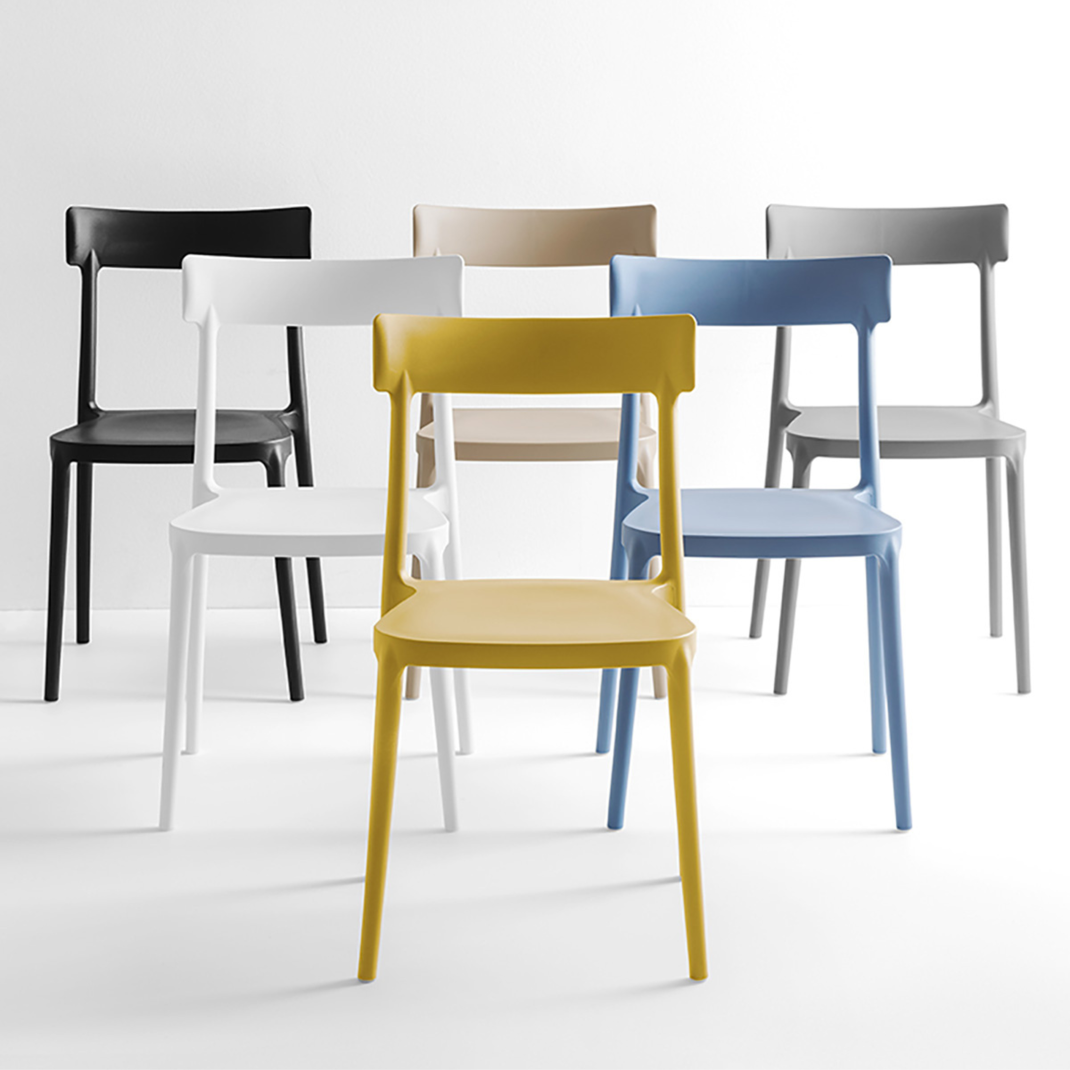 Set of modern stackable polypropylene chairs "Argo" for living room cm 48x47 82h