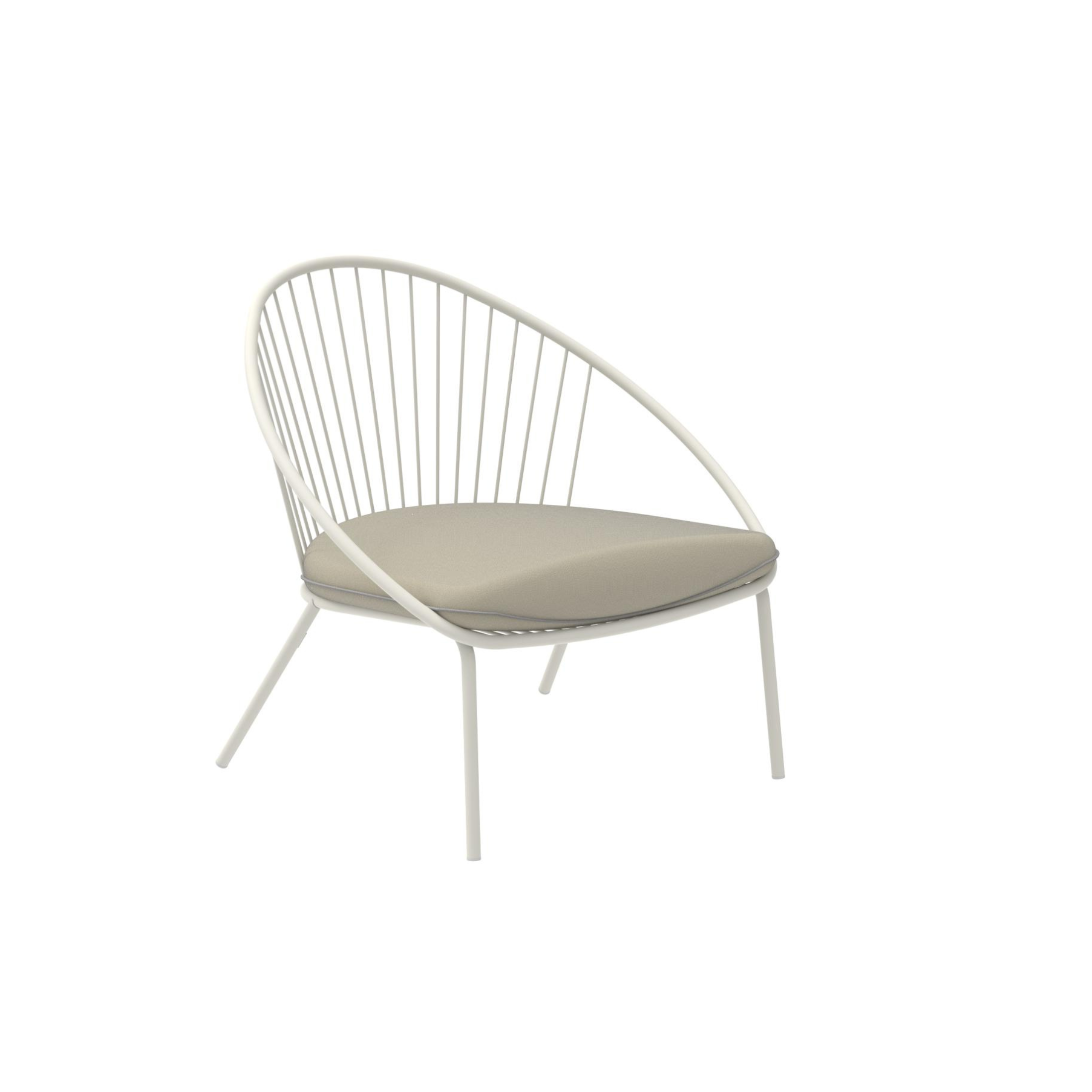 "Aria" low metal garden armchair, stackable lounge chair, 82x86 cm, 87 cm high