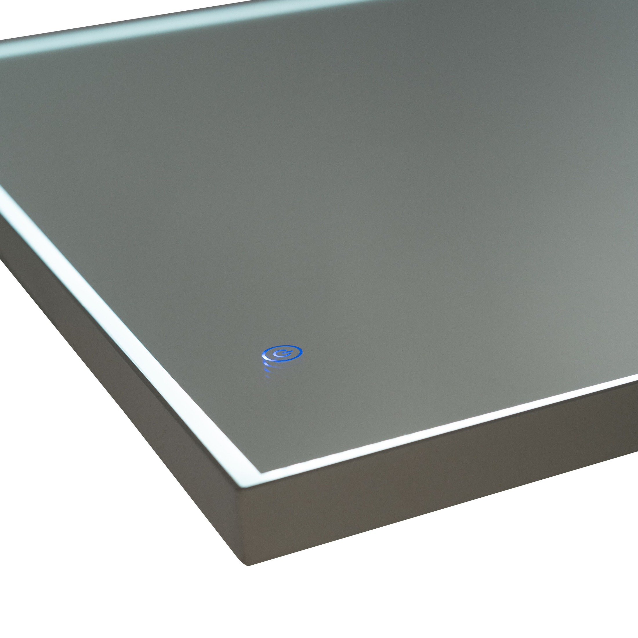 "Barbara" LED wall mirror with rectangular aluminum frame, 100x5 cm, 80 cm high