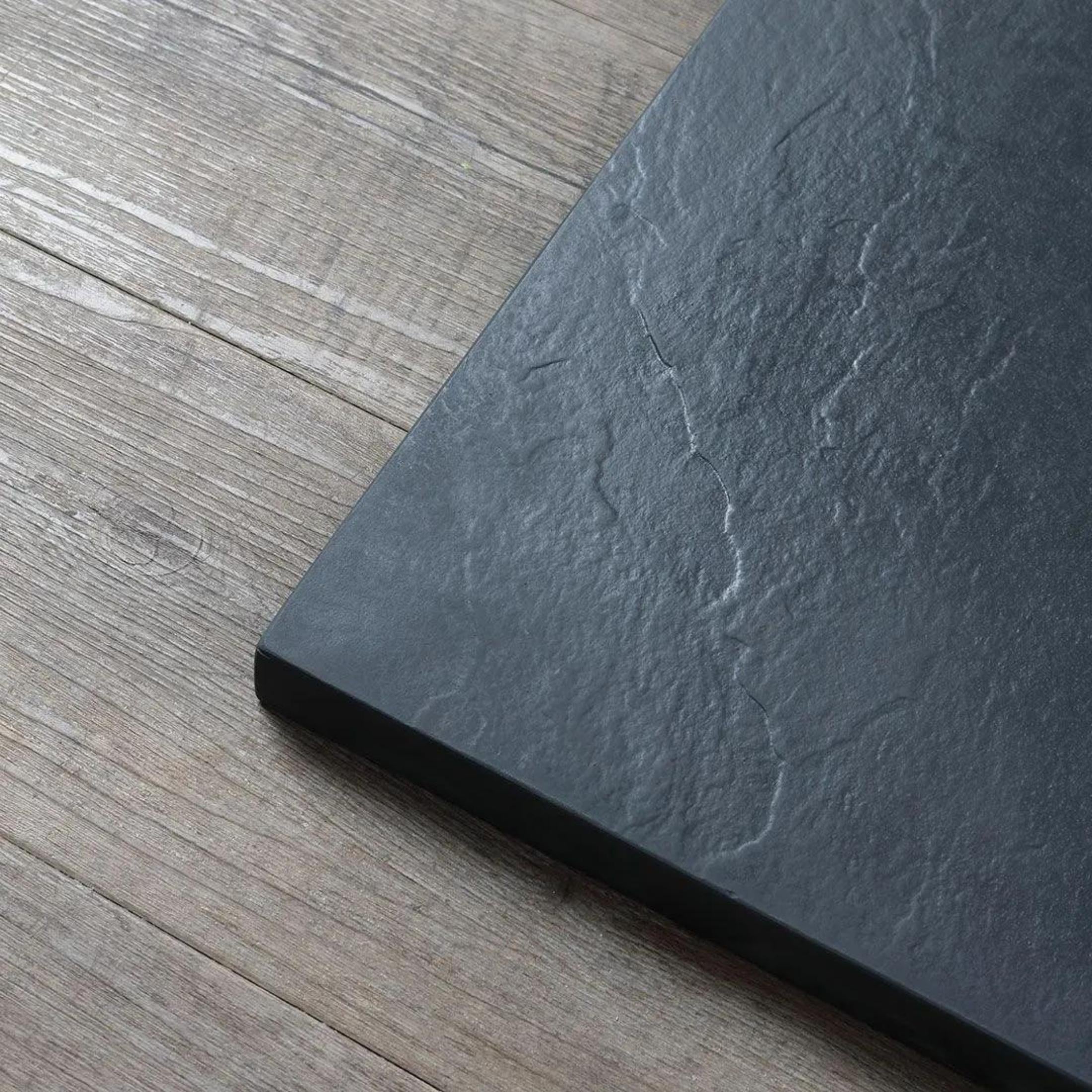 "Milano" thin square shower tray in non-slip stone-effect resin