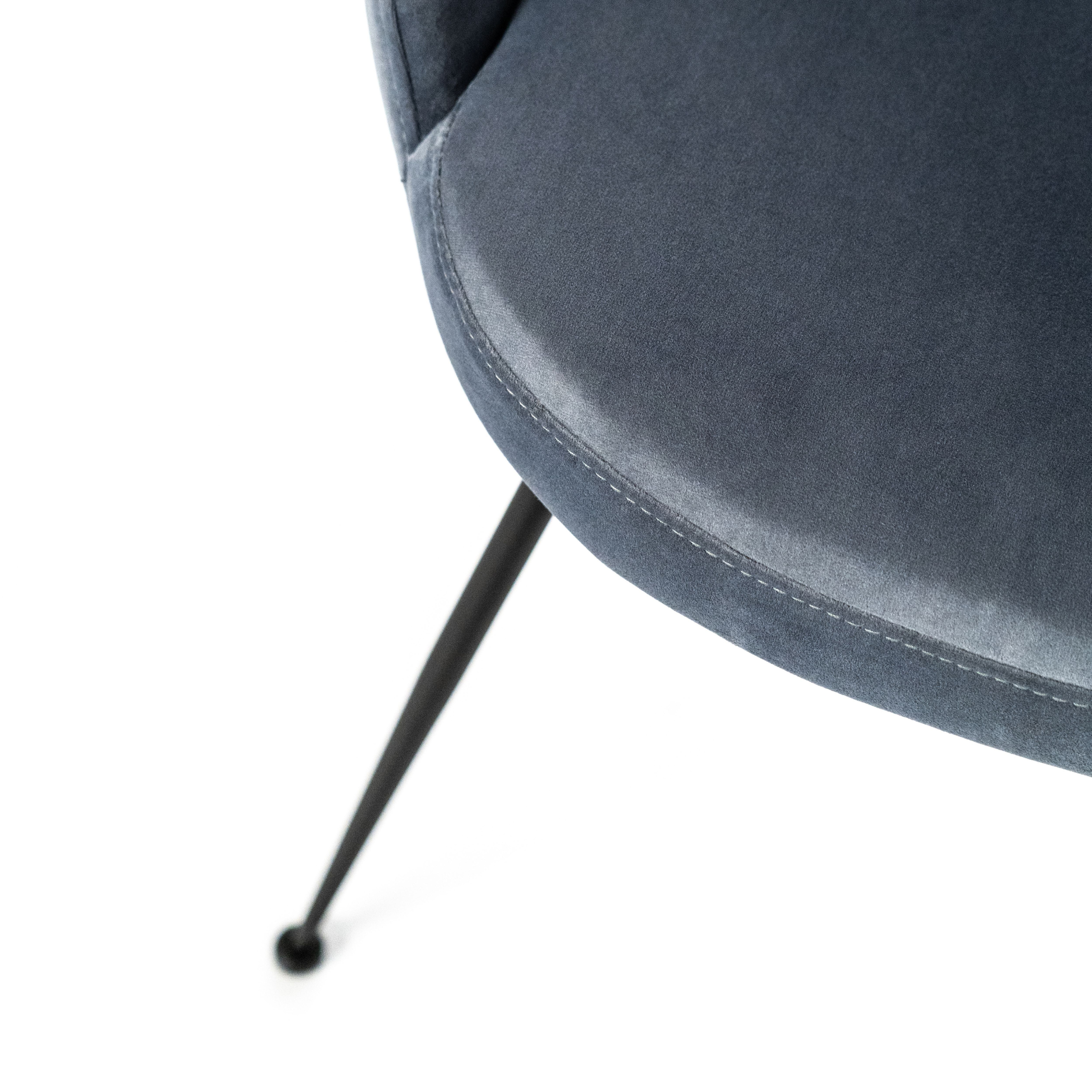 Modern padded chair "Alyssa" velvet effect cm 49.5x48.5 80h