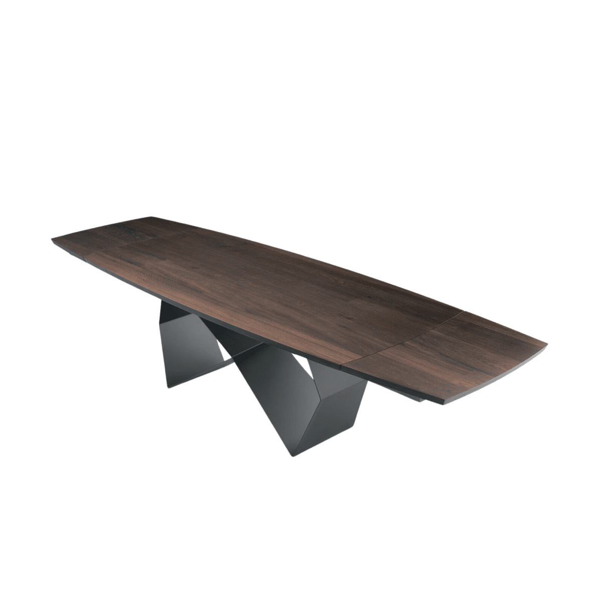 Tavolo allungabile da pranzo "Reina" con base in metallo e piano in rovere cm 200/300x100 75h - MondoViro