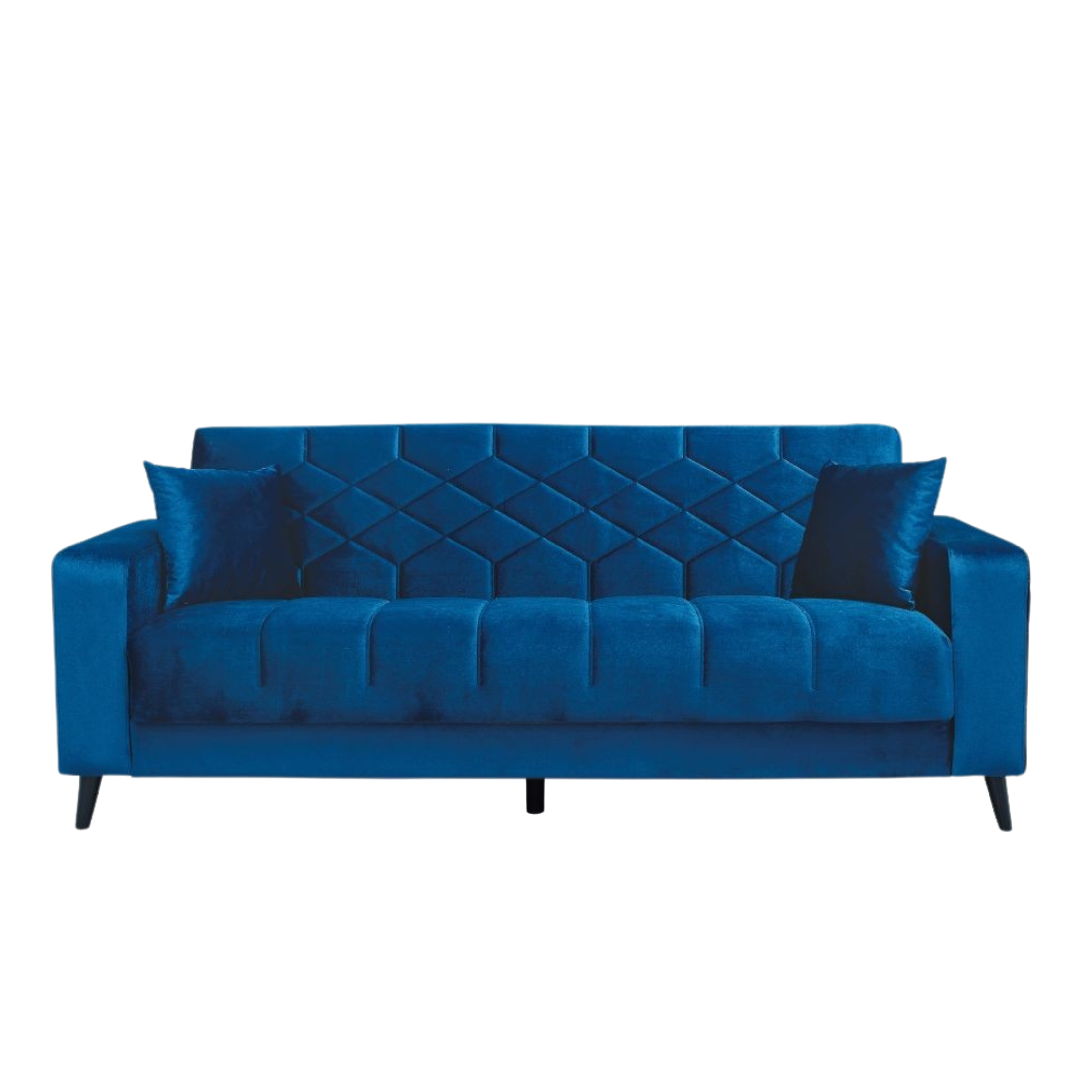 Modern 3-seater "Lisa" velvet sofa bed for living room, 225x85 cm, 84h