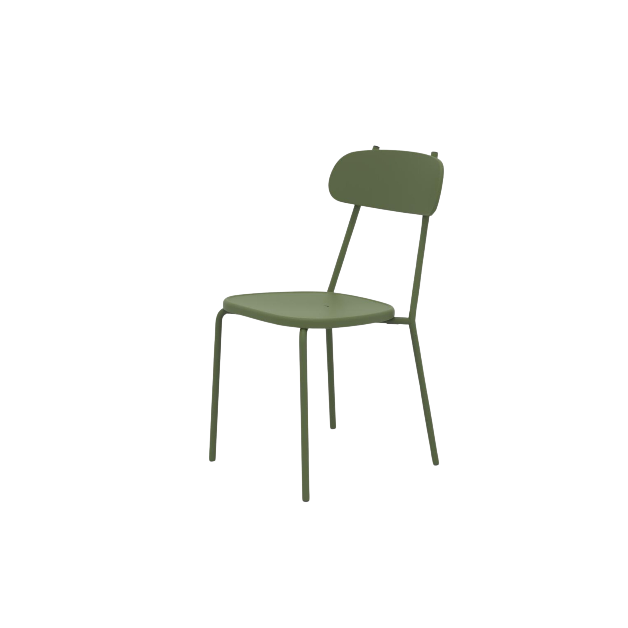 Set of stackable "Fox" garden chairs in painted metal, 45x53 cm, 84h