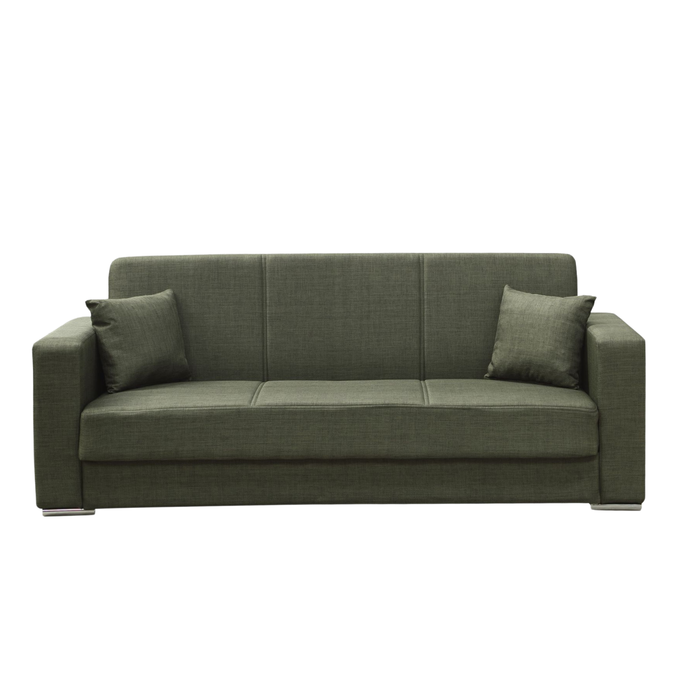 "Futura" 3-seater sofa bed in fabric with chromed feet, 220x84 cm, 82h