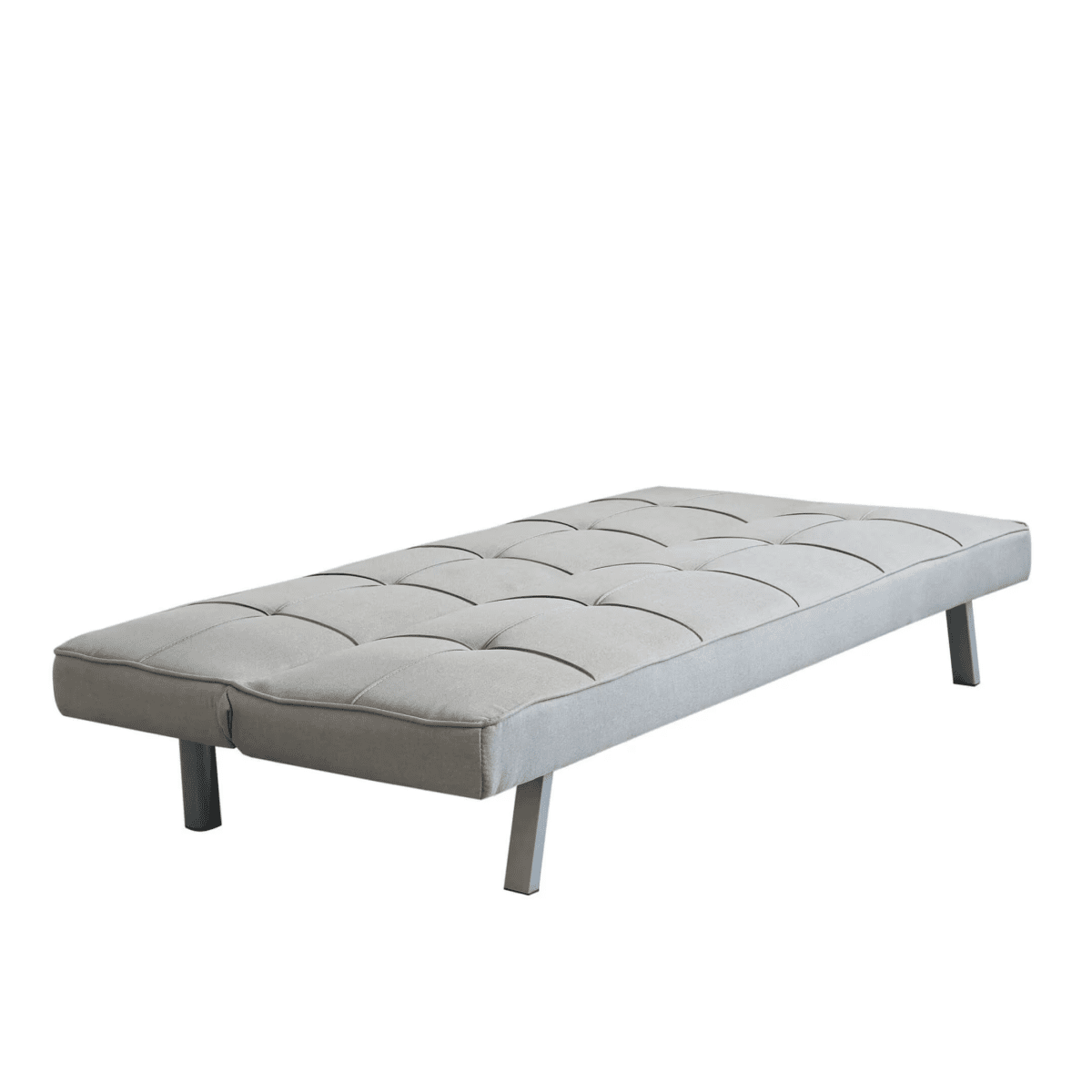 Divano prontoletto 3 posti "Evelin" in tessuto di lino con gambe in metallo cm 180x81 79h - MondoViro