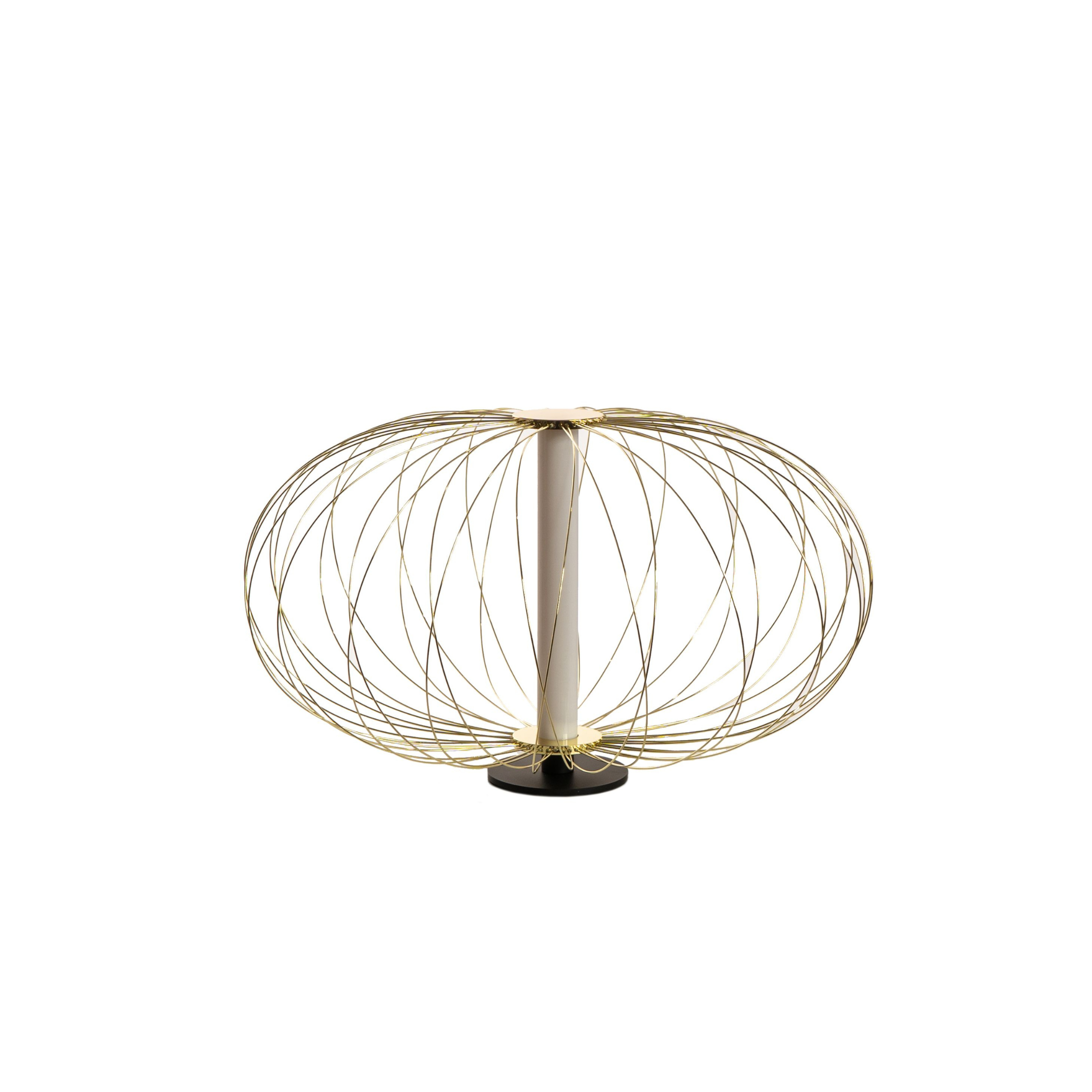 "Jaula" LED floor, table and hanging lamp with steel shade